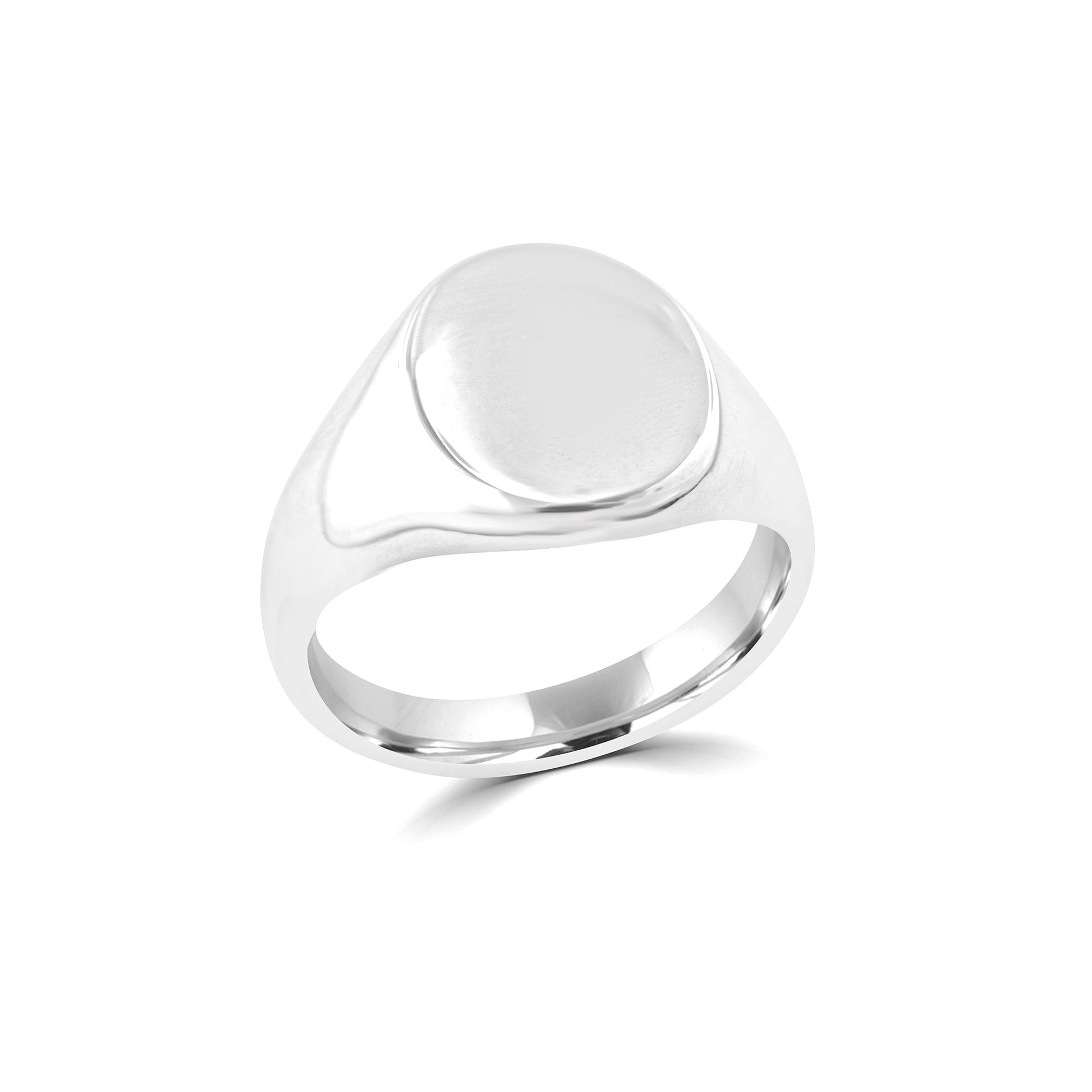 100% Recycled Silver Engravable Signet Ring (16mm x 13mm Oval)
