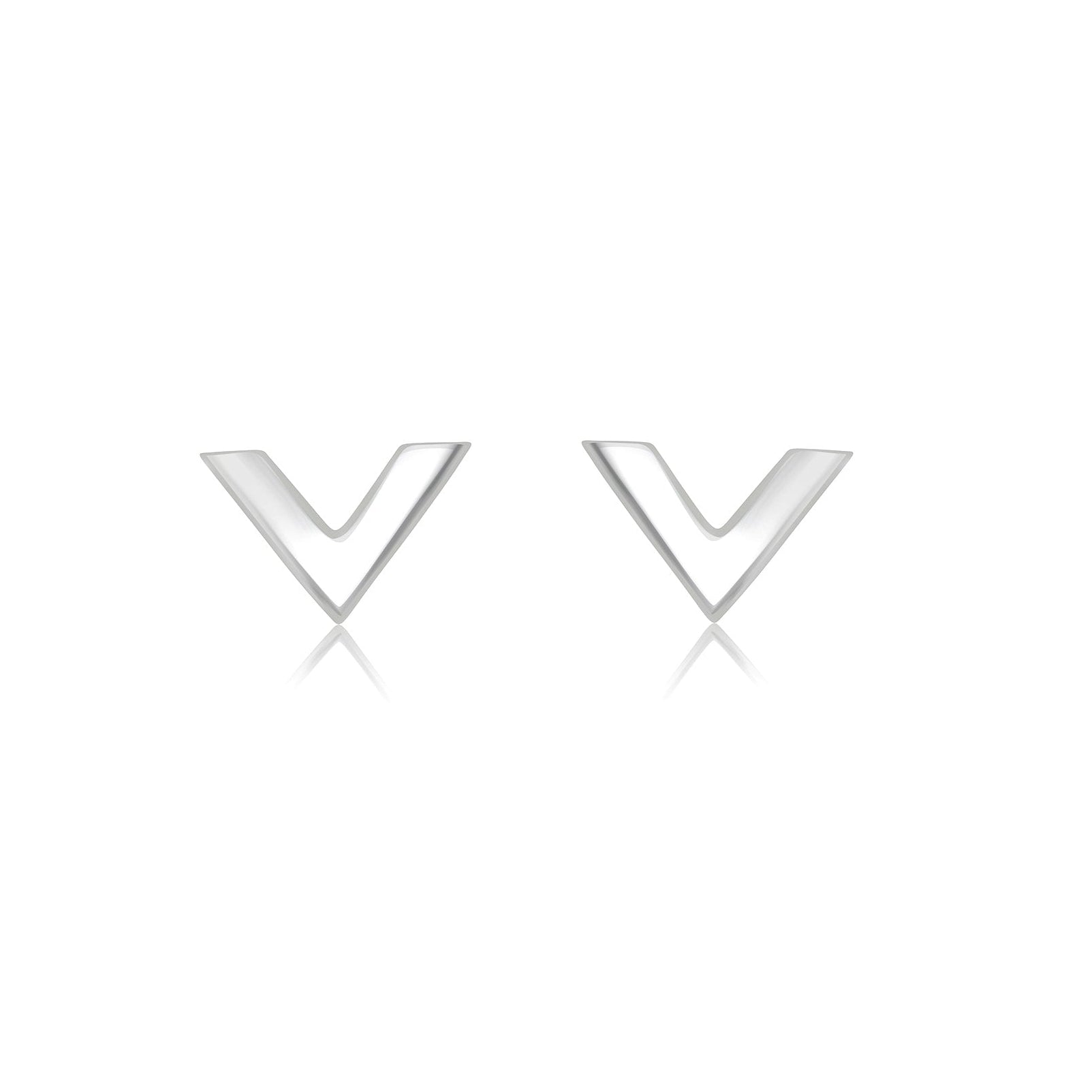 Avanti Silver 'V' Stud Earrings