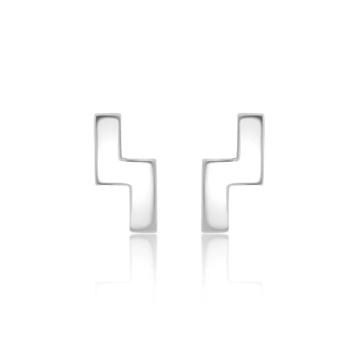 Avanti Silver Zigzag Stud Earrings