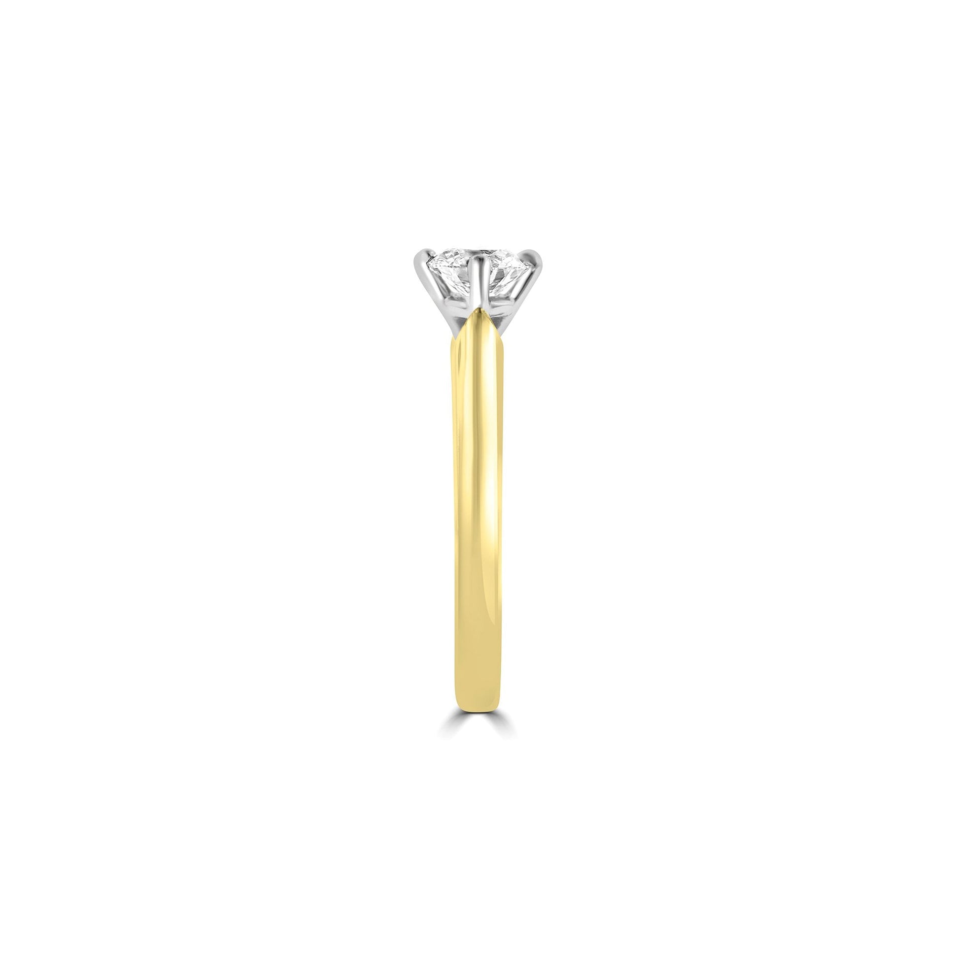 0.56ct Lab Grown Diamond Engagement Ring in 18ct Yellow Gold & Platinum