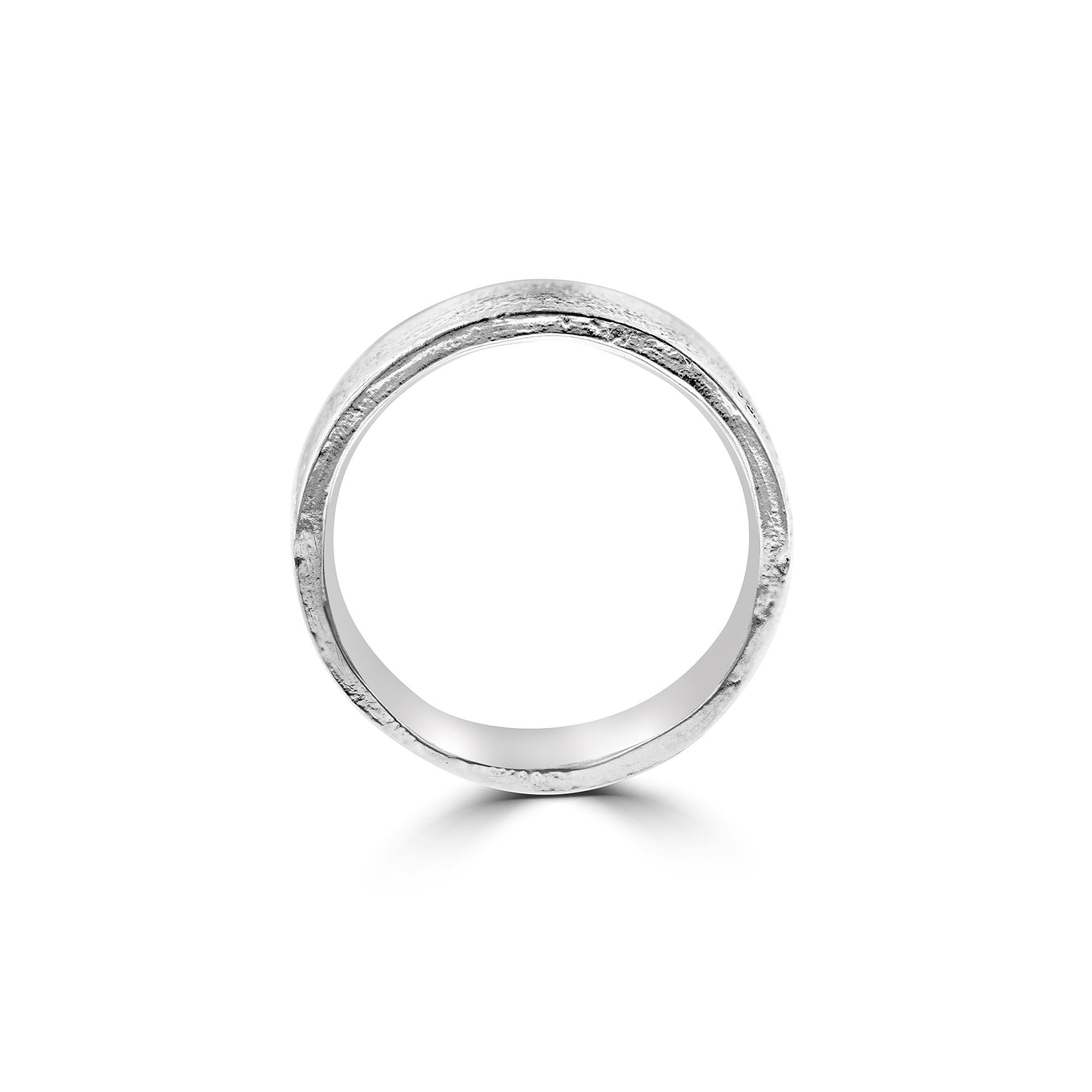 Avanti Lunar Ring 6.5mm width with Reticulated Melted Silver