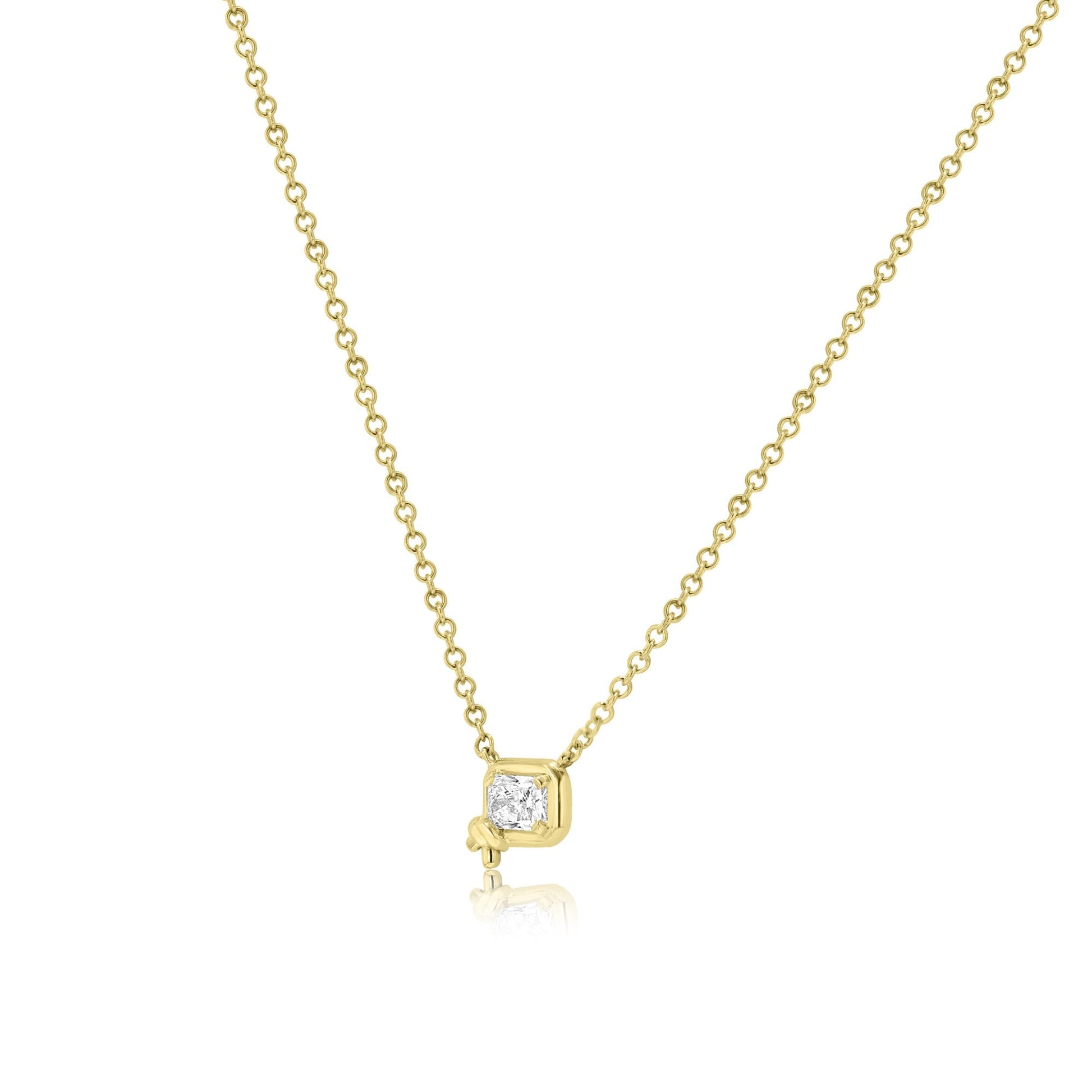 18ct Yellow Gold 1.26ct Lab Grown Diamond Love Knot Necklace