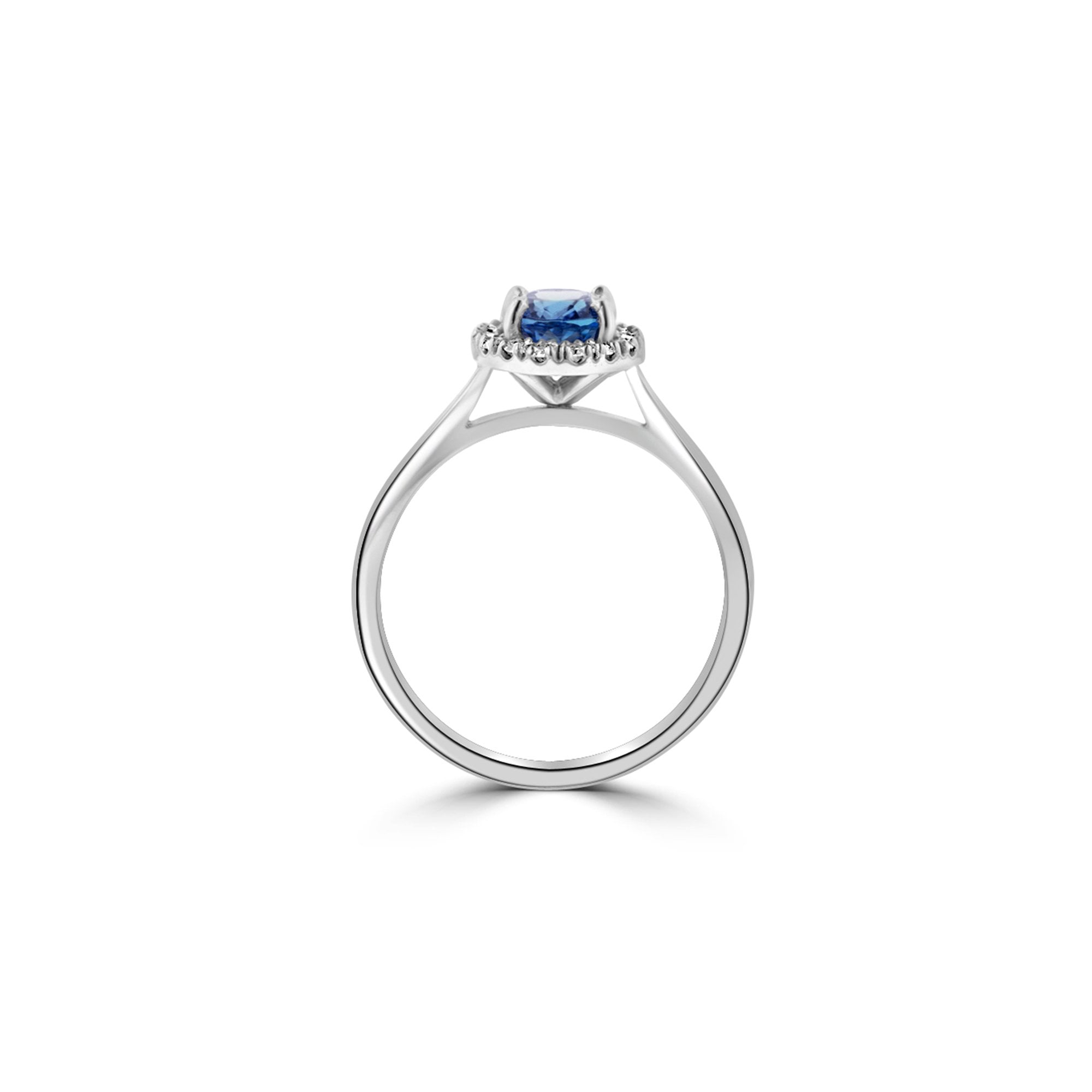 1.30ct Oval Tanzanite and Diamond Halo Ring
