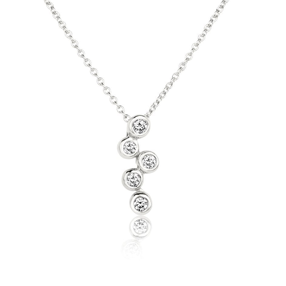 18ct White Gold Bubbles Diamond Necklace