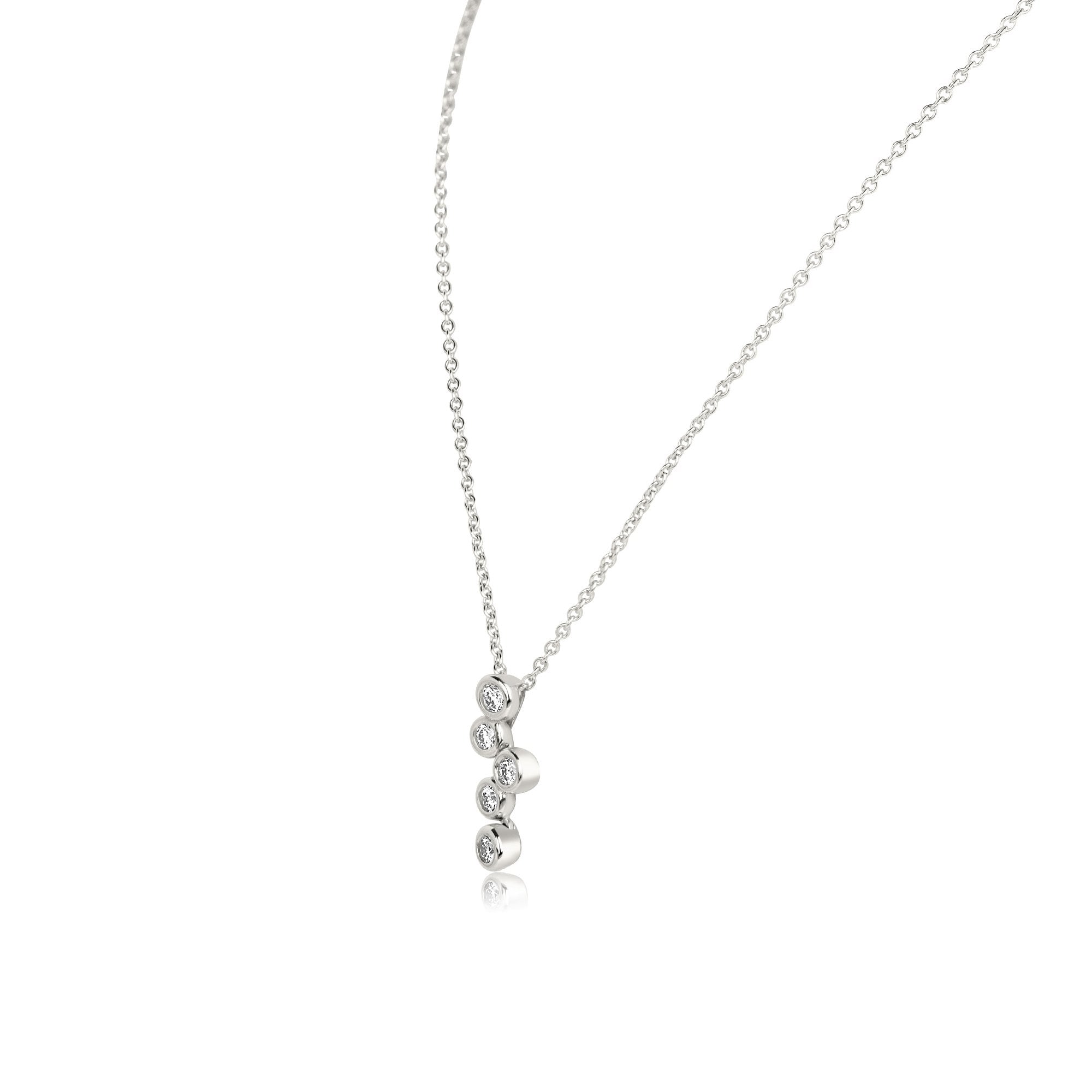 18ct White Gold Bubbles Diamond Necklace