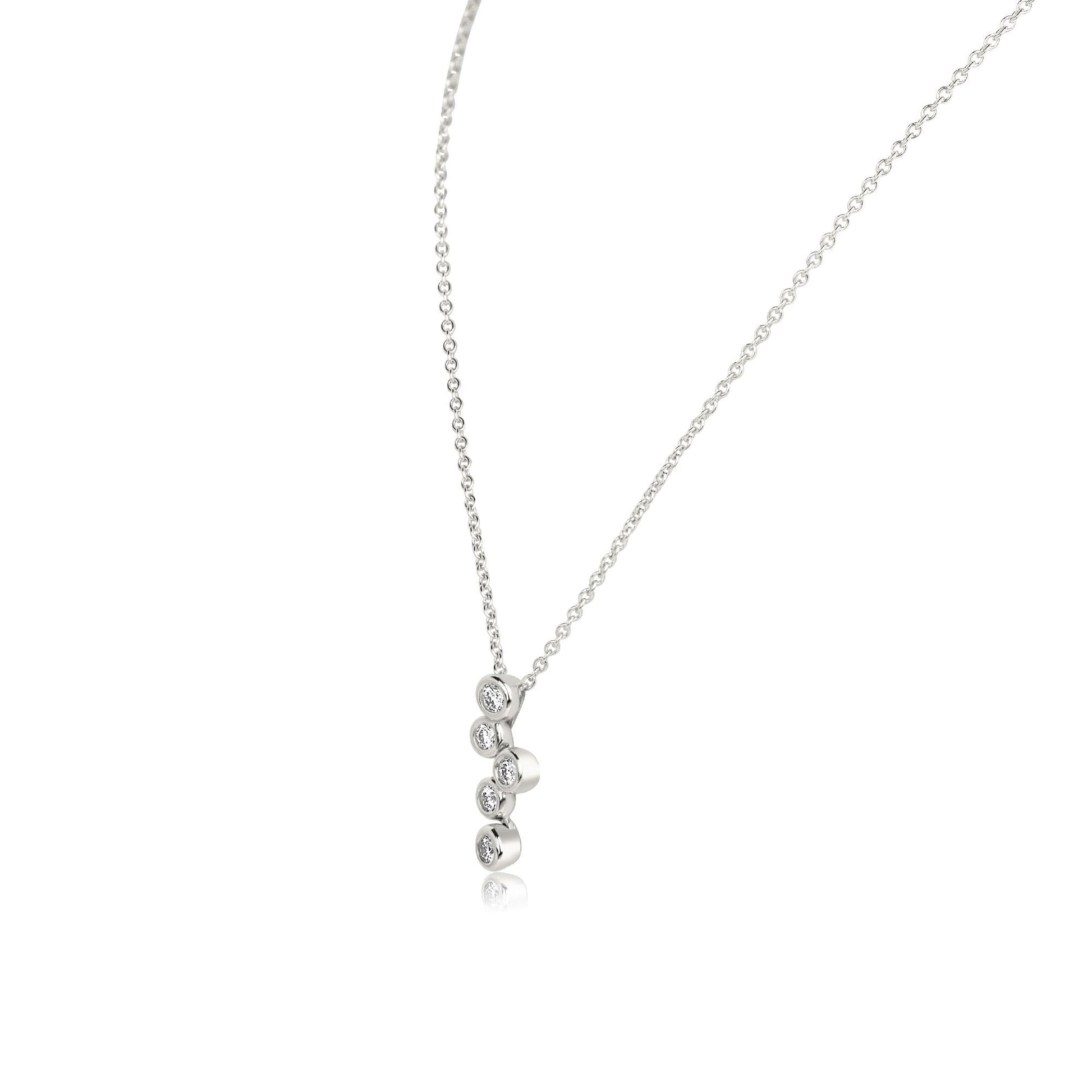 18ct White Gold Bubbles Diamond Necklace