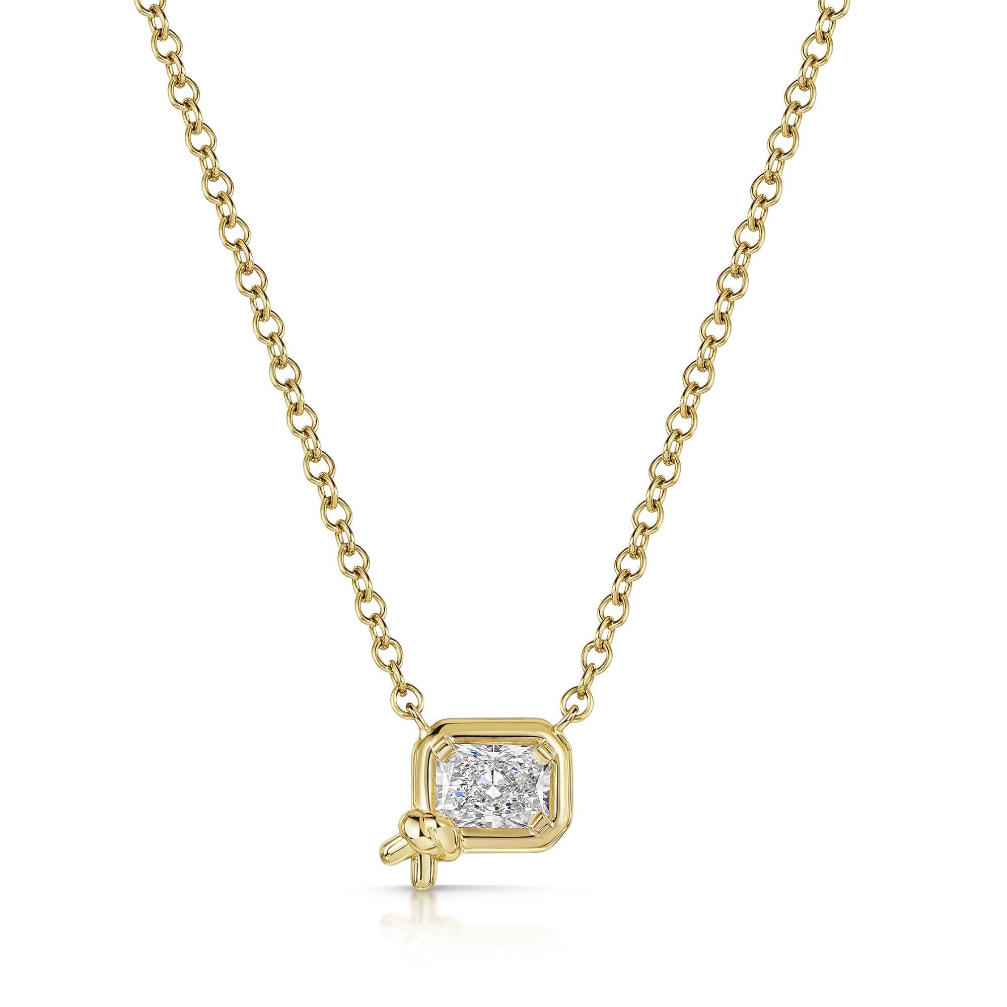 18ct Yellow Gold 1.26ct Lab Grown Diamond Love Knot Necklace