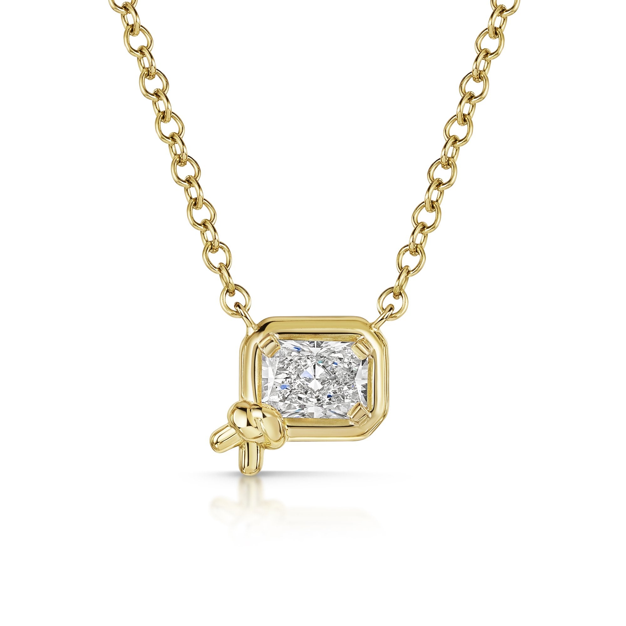 18ct Yellow Gold 1.26ct Lab Grown Diamond Love Knot Necklace