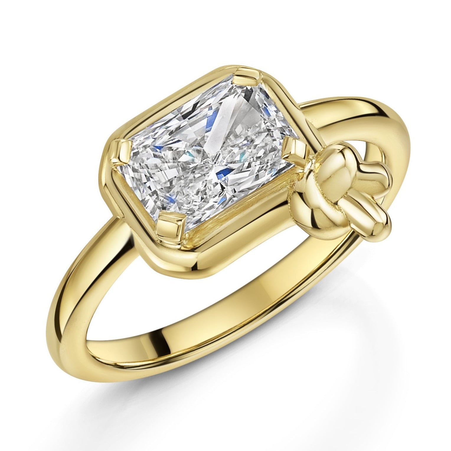 18ct Yellow Gold 1.41ct Lab Grown Diamond Love Knot Ring