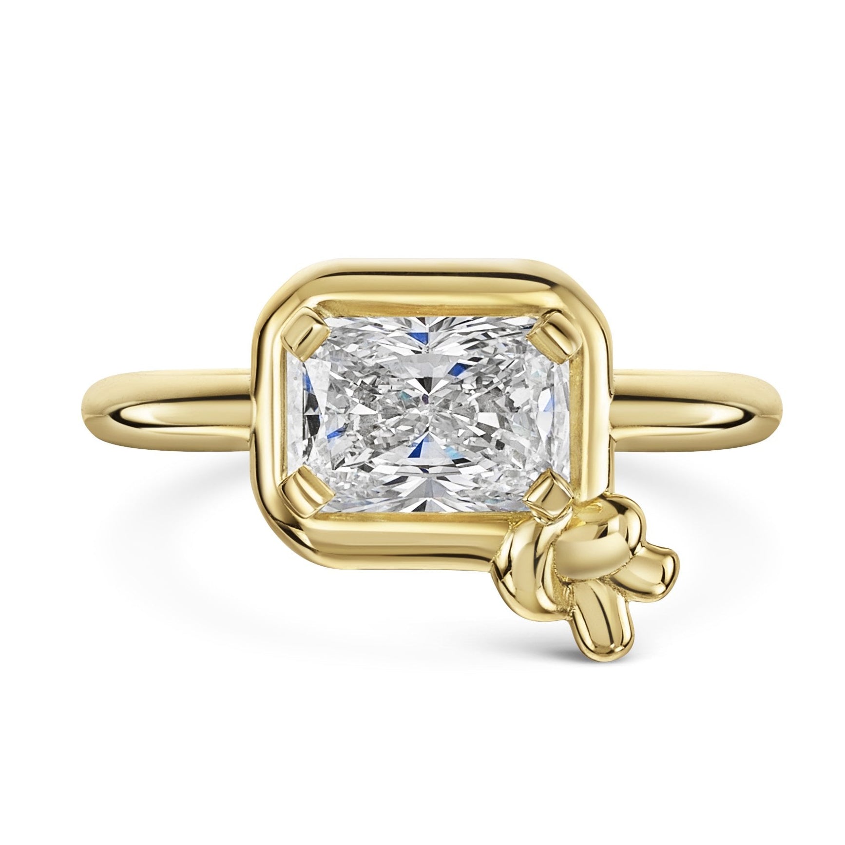 18ct Yellow Gold 1.41ct Lab Grown Diamond Love Knot Ring