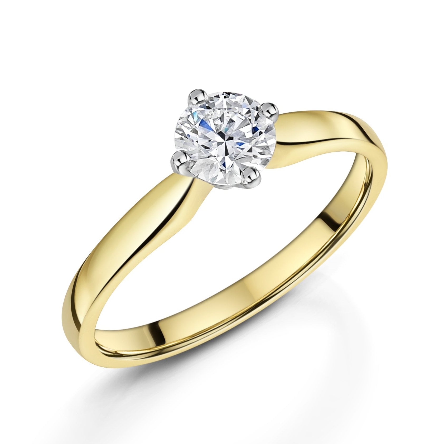 0.56ct Lab Grown Diamond Engagement Ring in 18ct Yellow Gold & Platinum
