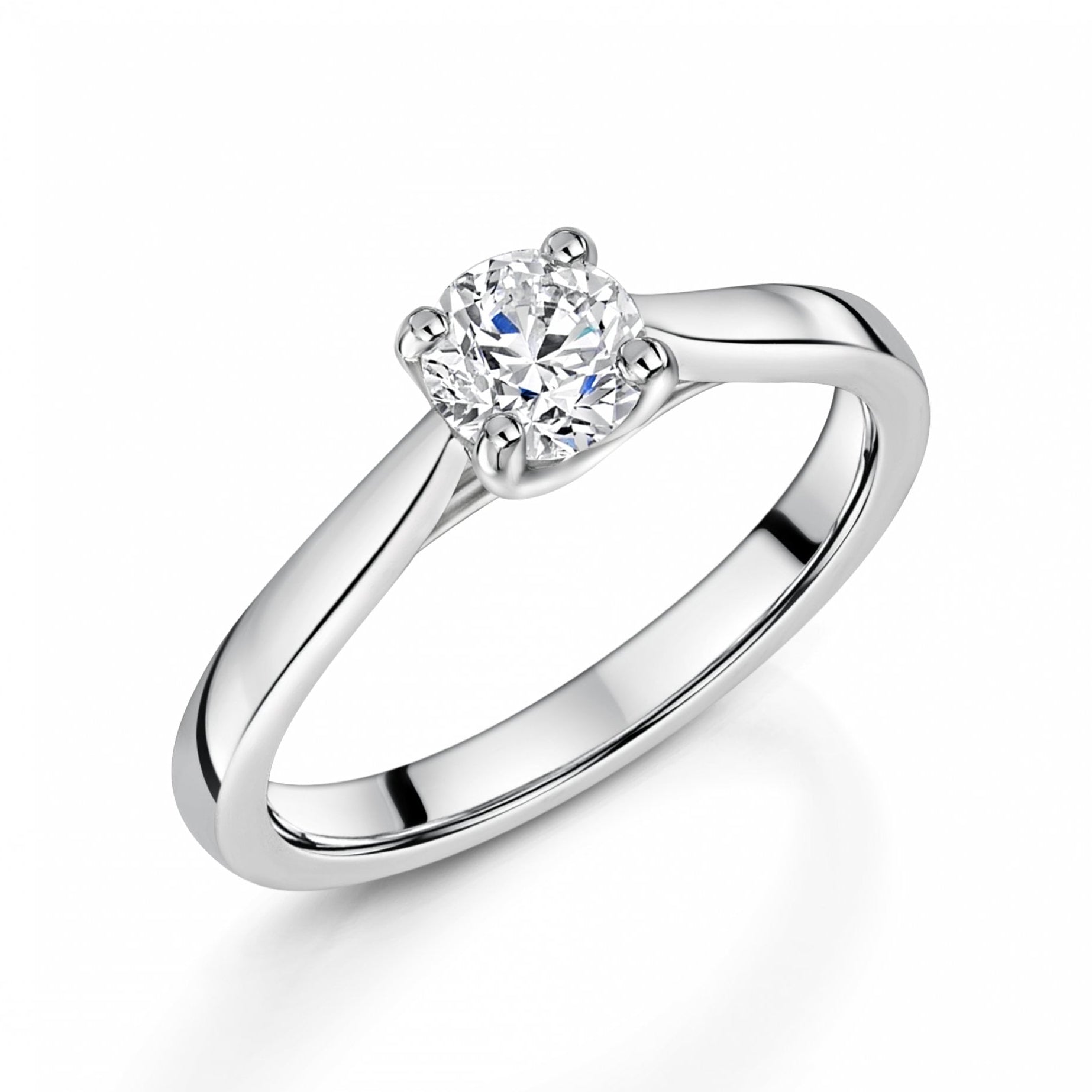Platinum 0.56ct Round Brilliant Lab Grown Diamond Engagement Ring