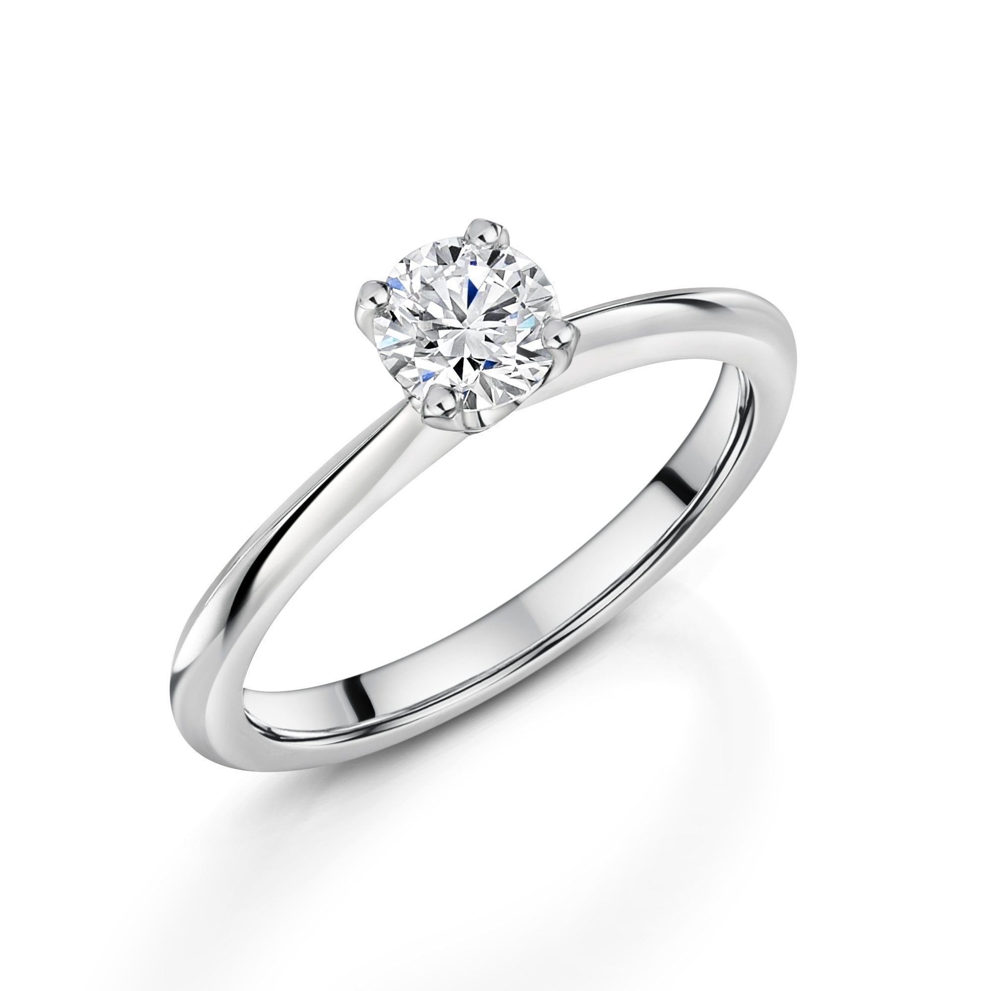 Platinum 0.56ct Round Lab Grown Diamond Engagement Ring