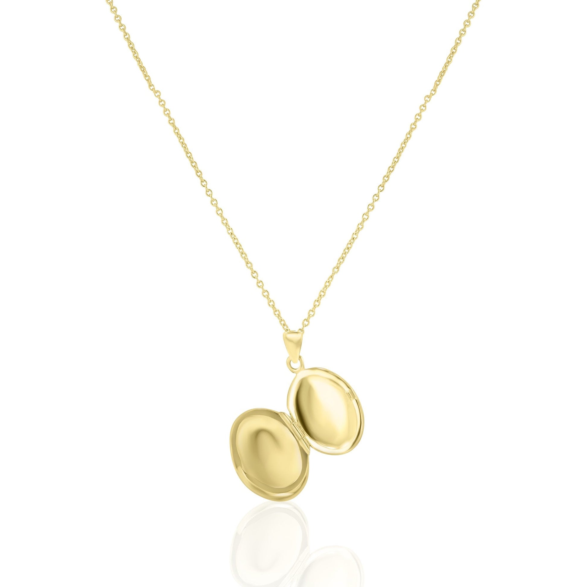 9ct Yellow Gold Hand Engraved Oval Locket Necklace