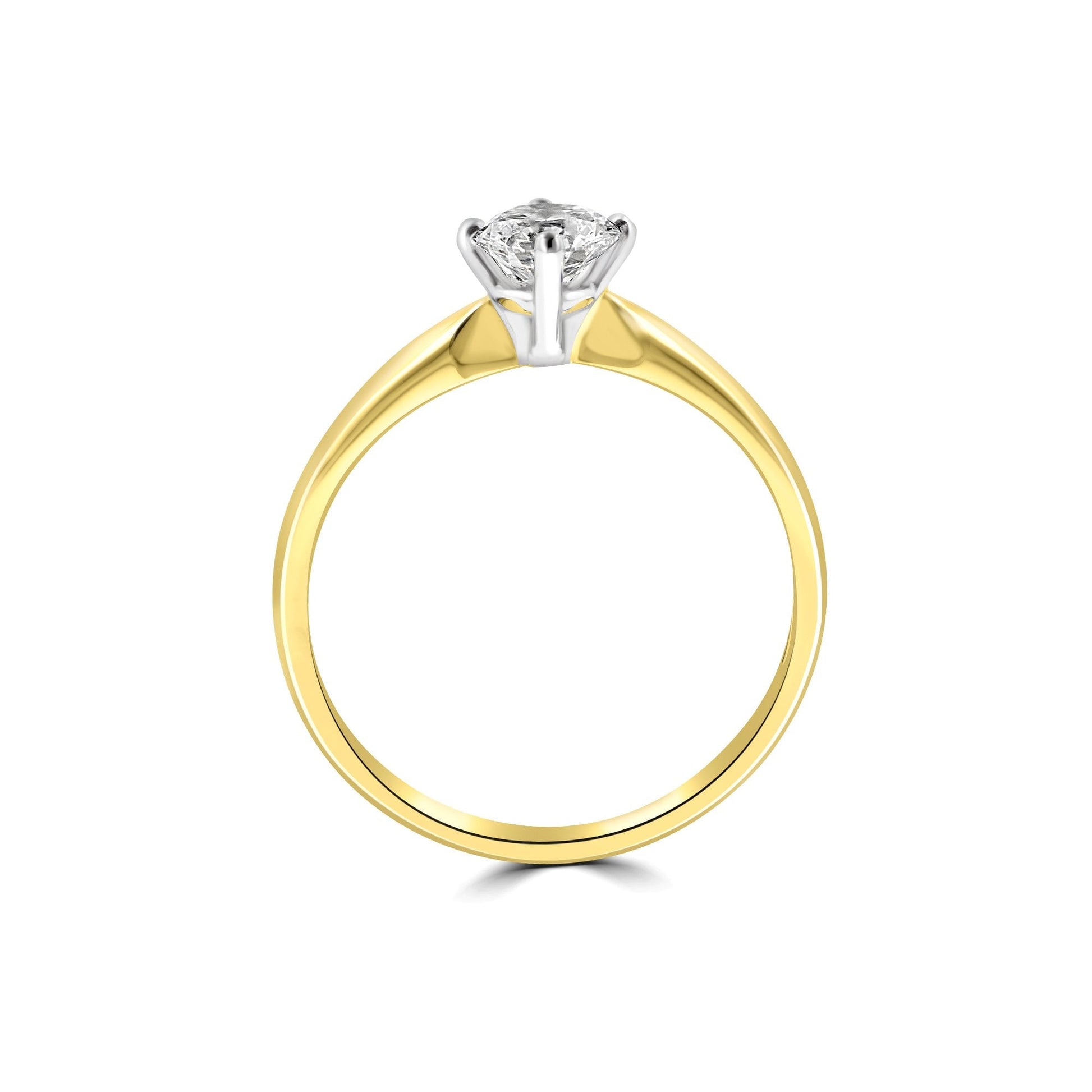 0.56ct Lab Grown Diamond Engagement Ring in 18ct Yellow Gold & Platinum