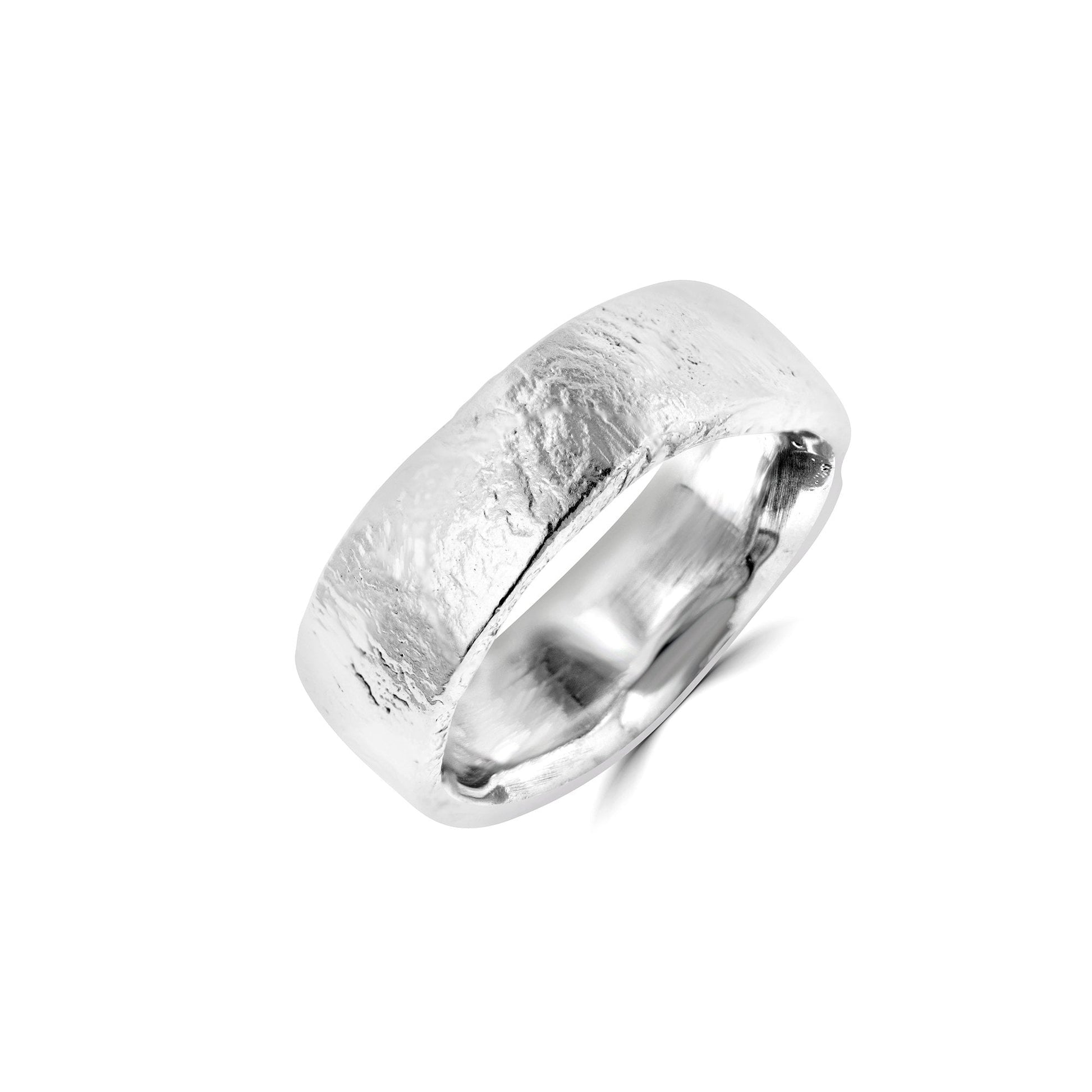 Sterling Silver 'Lunar' 7.5mm Reticulated Ring