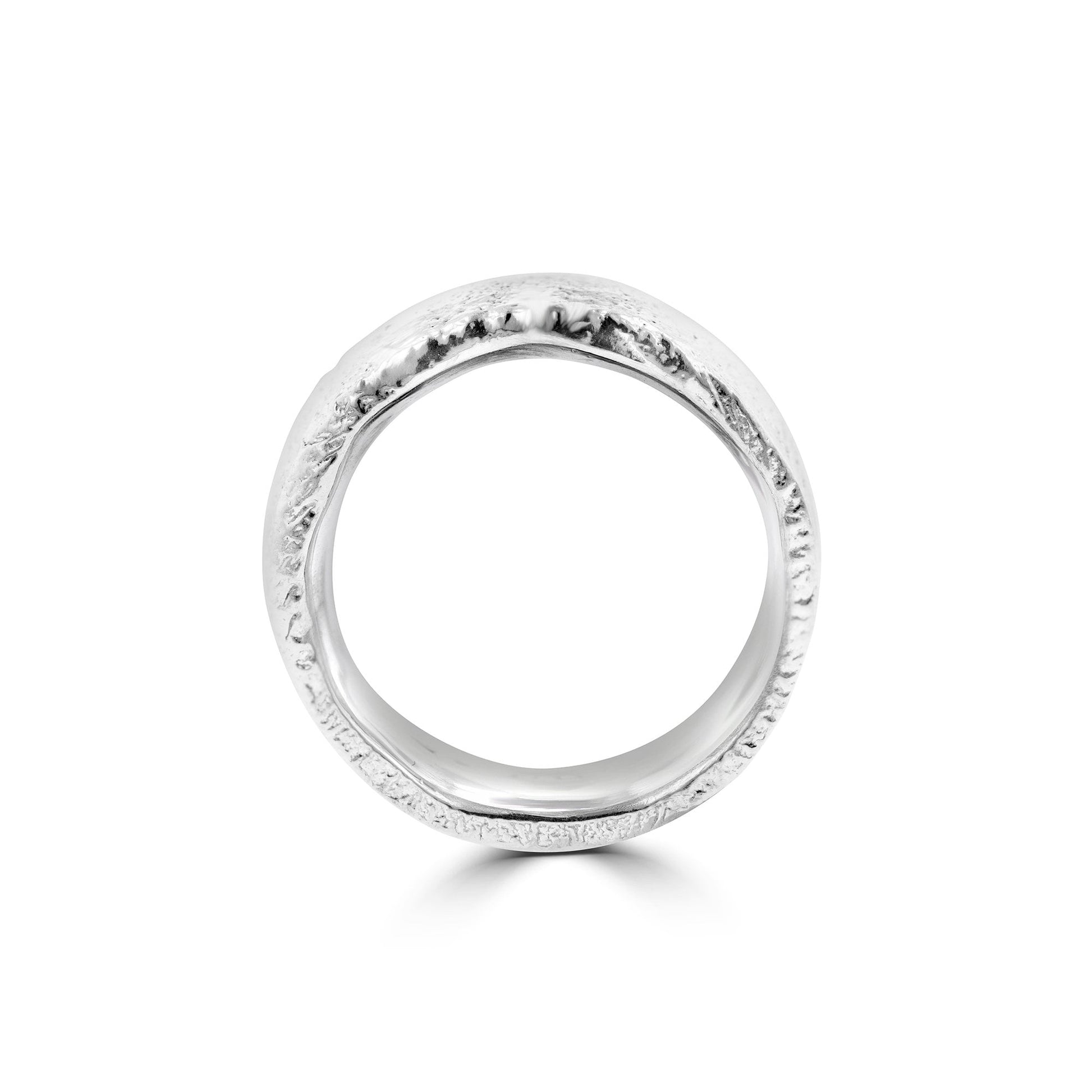 Sterling Silver 'Lunar' 7.5mm Reticulated Ring