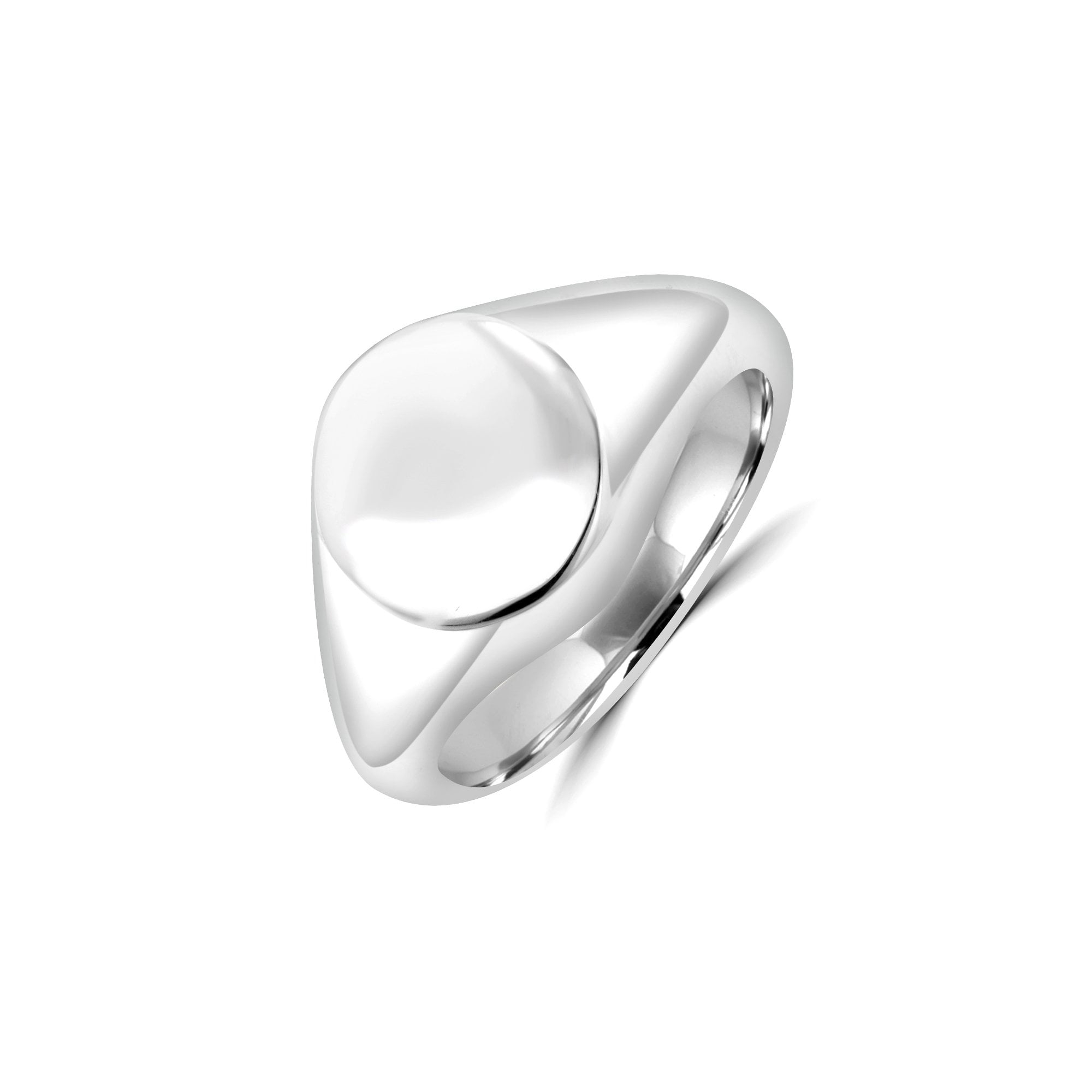 Avanti Plain Silver Round Top Signet Ring