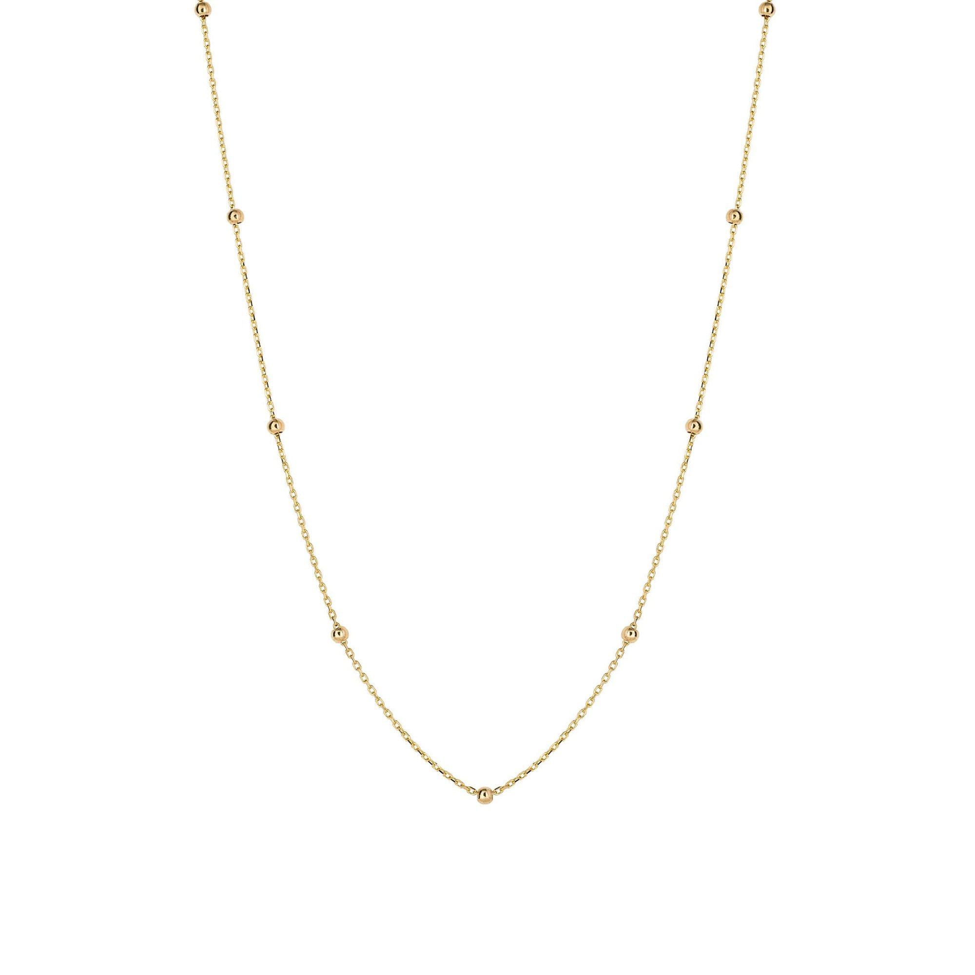 Delicate 9ct Yellow Gold Beaded Stacking Chain