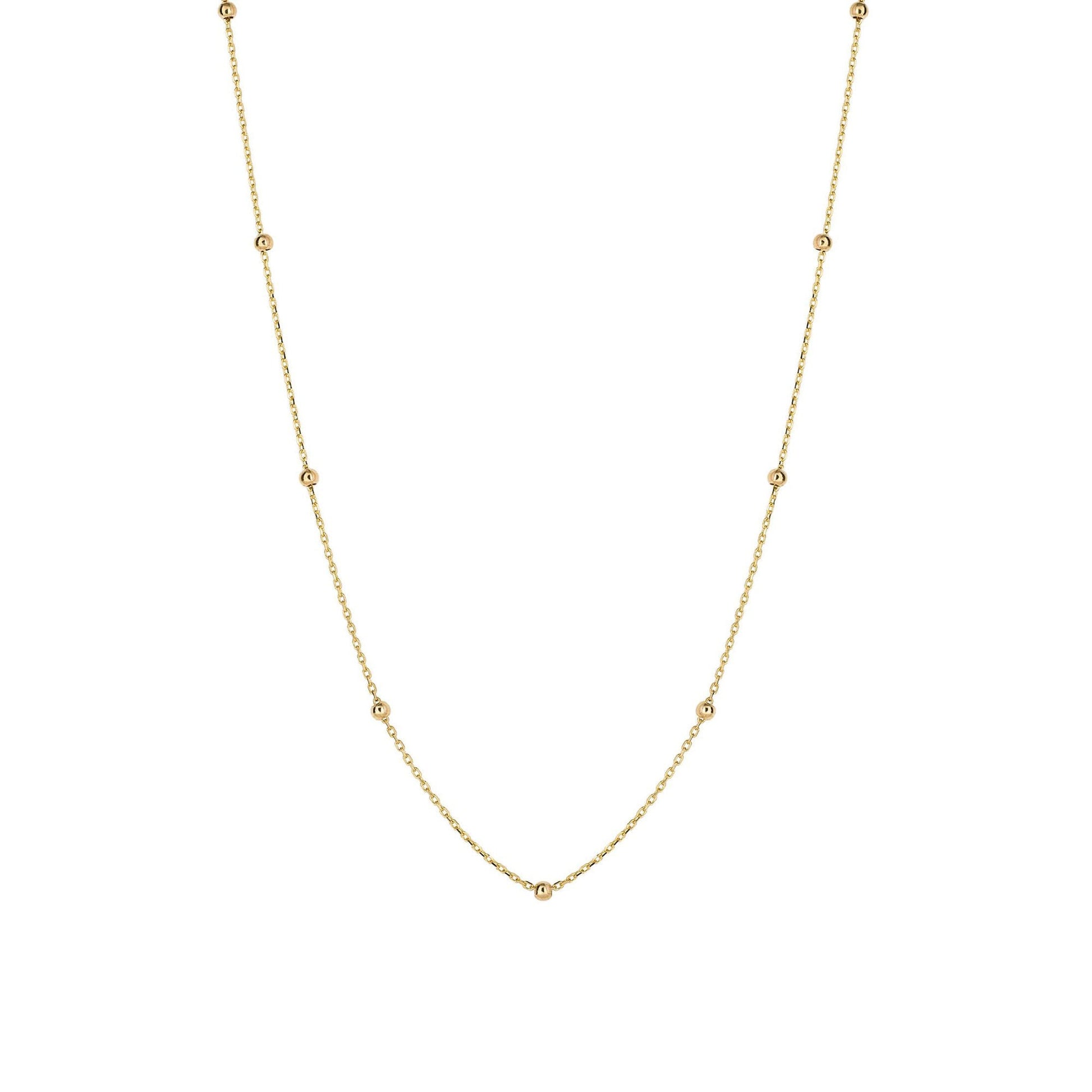 Delicate 9ct Yellow Gold Beaded Stacking Chain