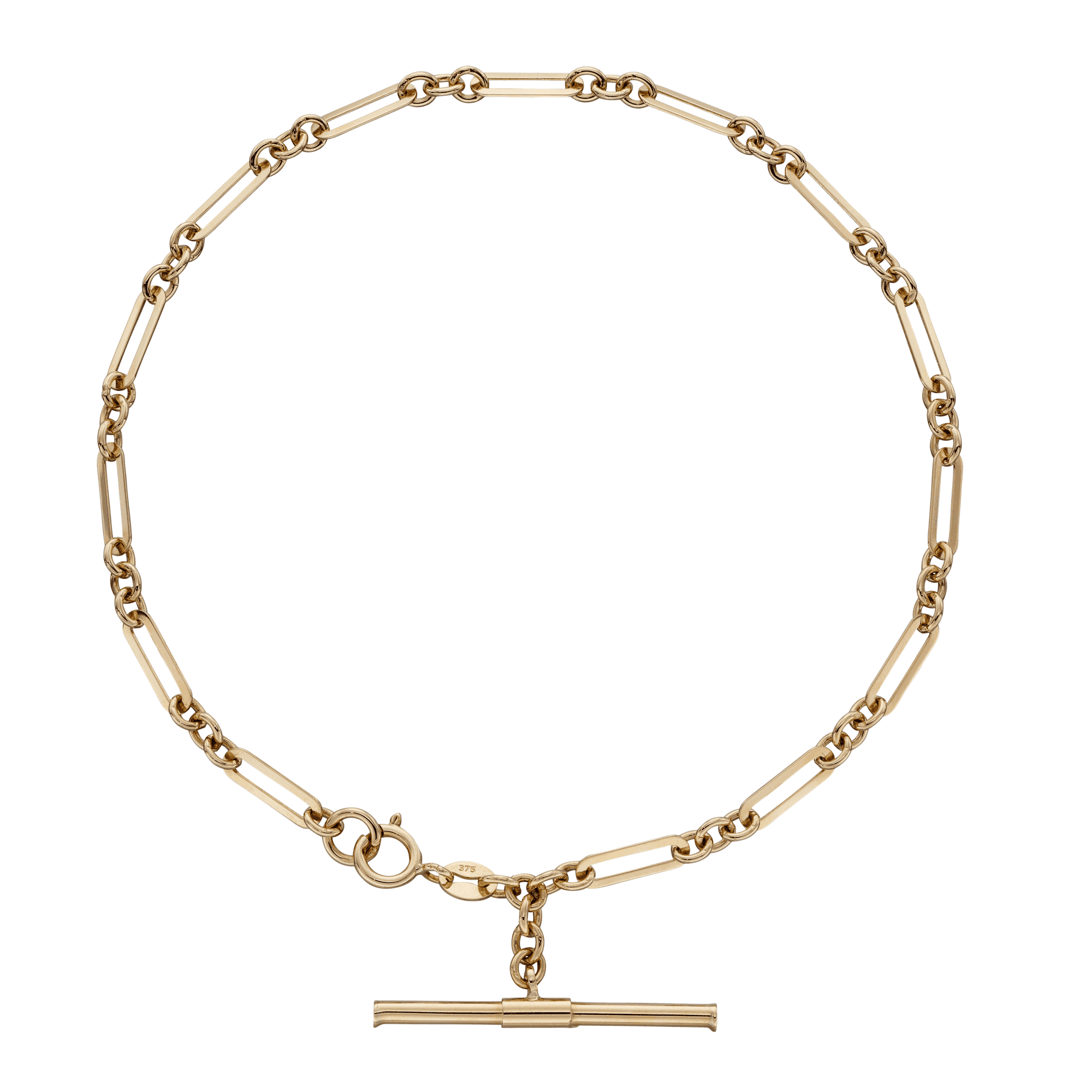 9ct Yellow Gold Fancy Bracelet with T Bar