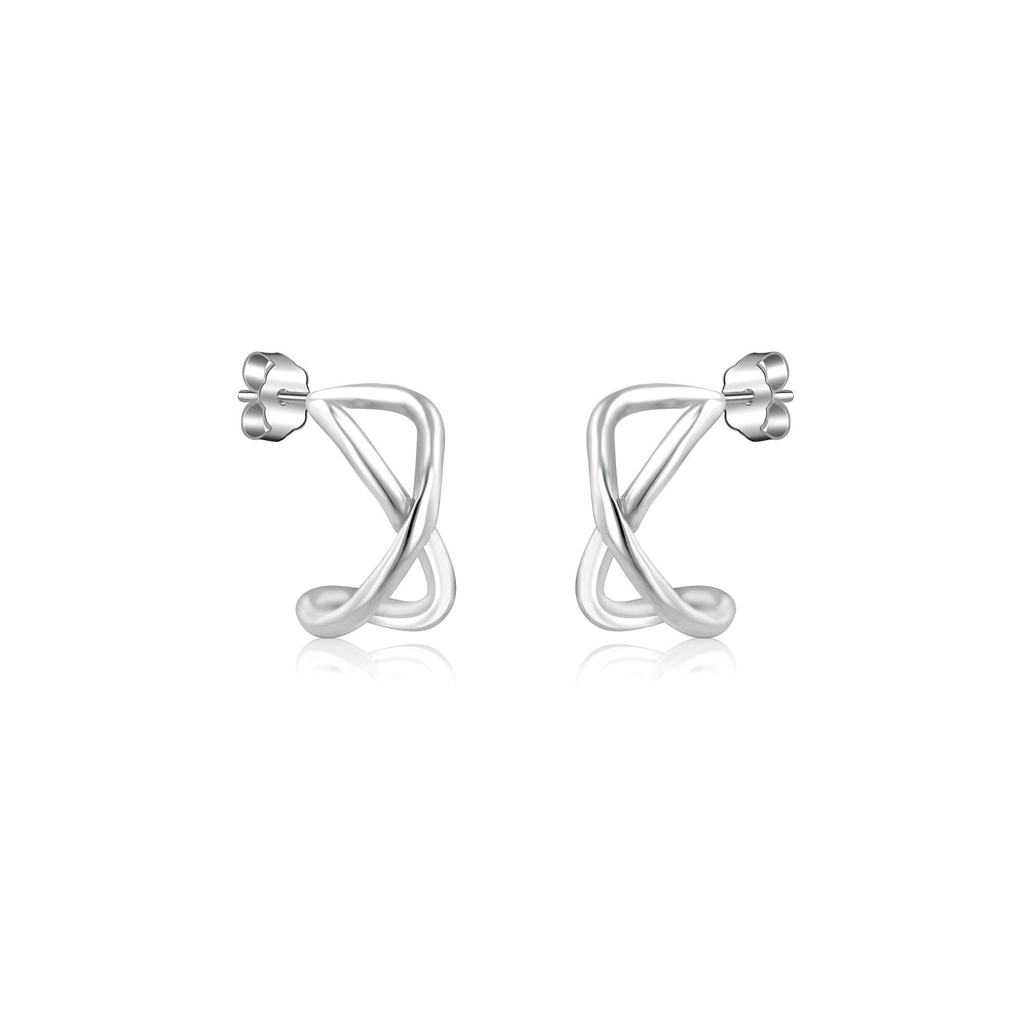 Sterling Silver Infinity Half Hoop Earrings