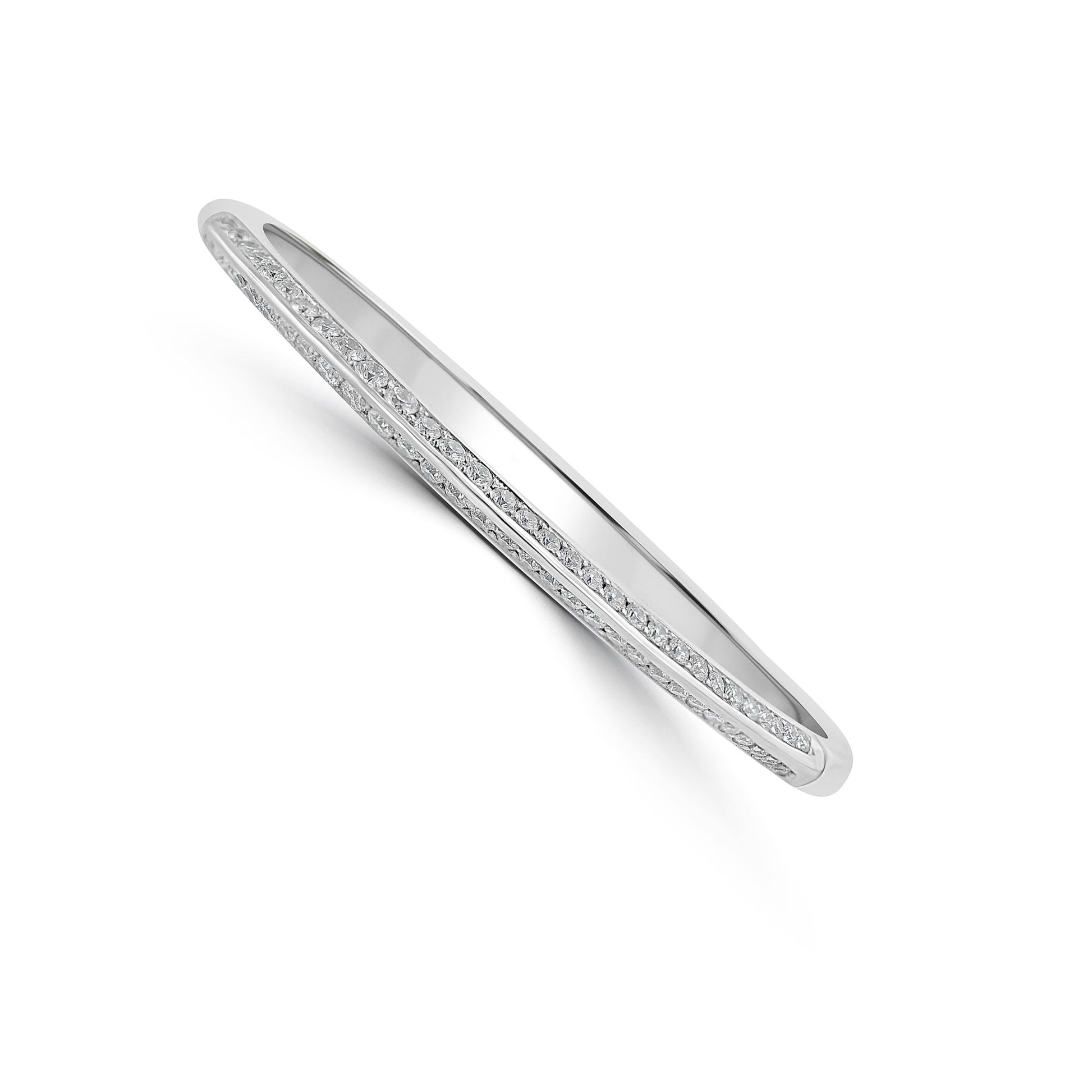 Unique 18ct White Gold Knife Edge Diamond Bangle