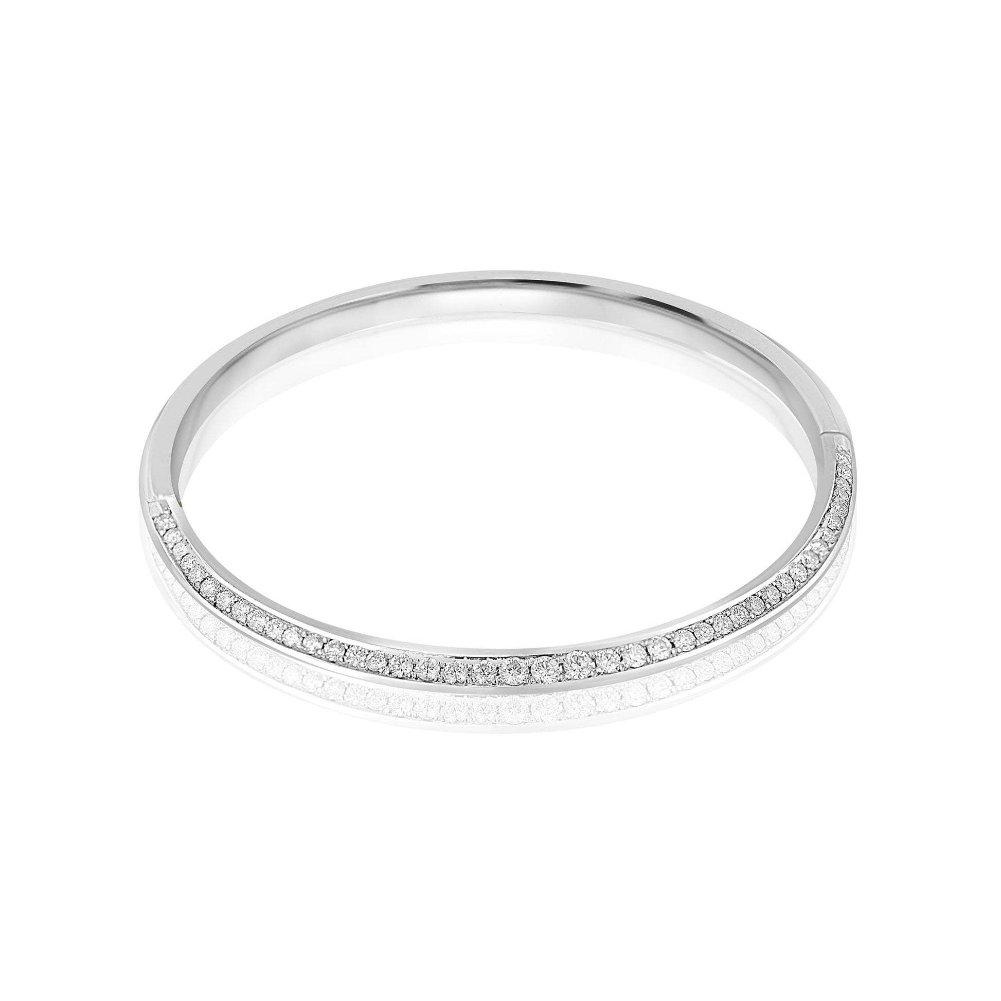 Unique 18ct White Gold Knife Edge Diamond Bangle