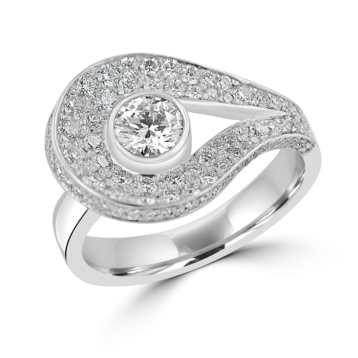 Ansa - A Stunningly Unique Platinum and Diamond Loop Dress Ring