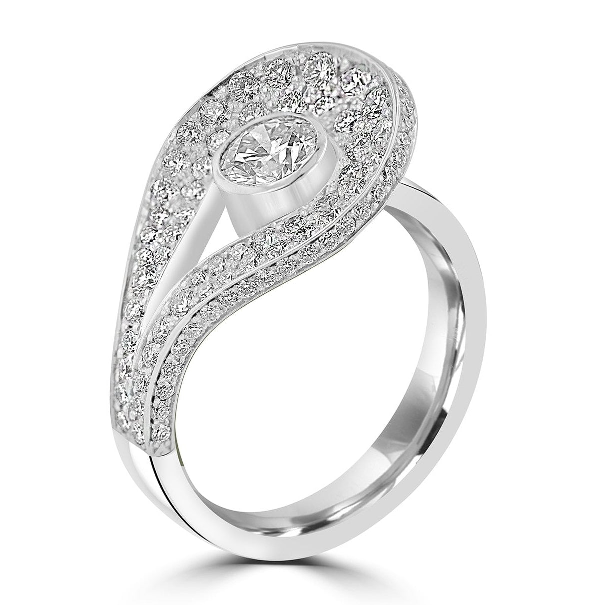 Ansa - A Stunningly Unique Platinum and Diamond Loop Dress Ring