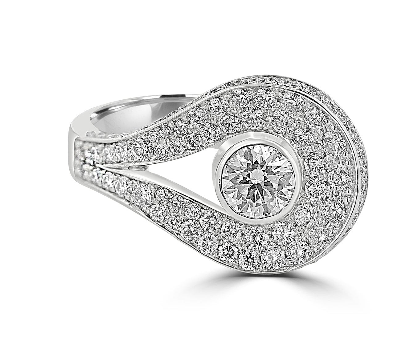 Ansa - A Stunningly Unique Platinum and Diamond Loop Dress Ring