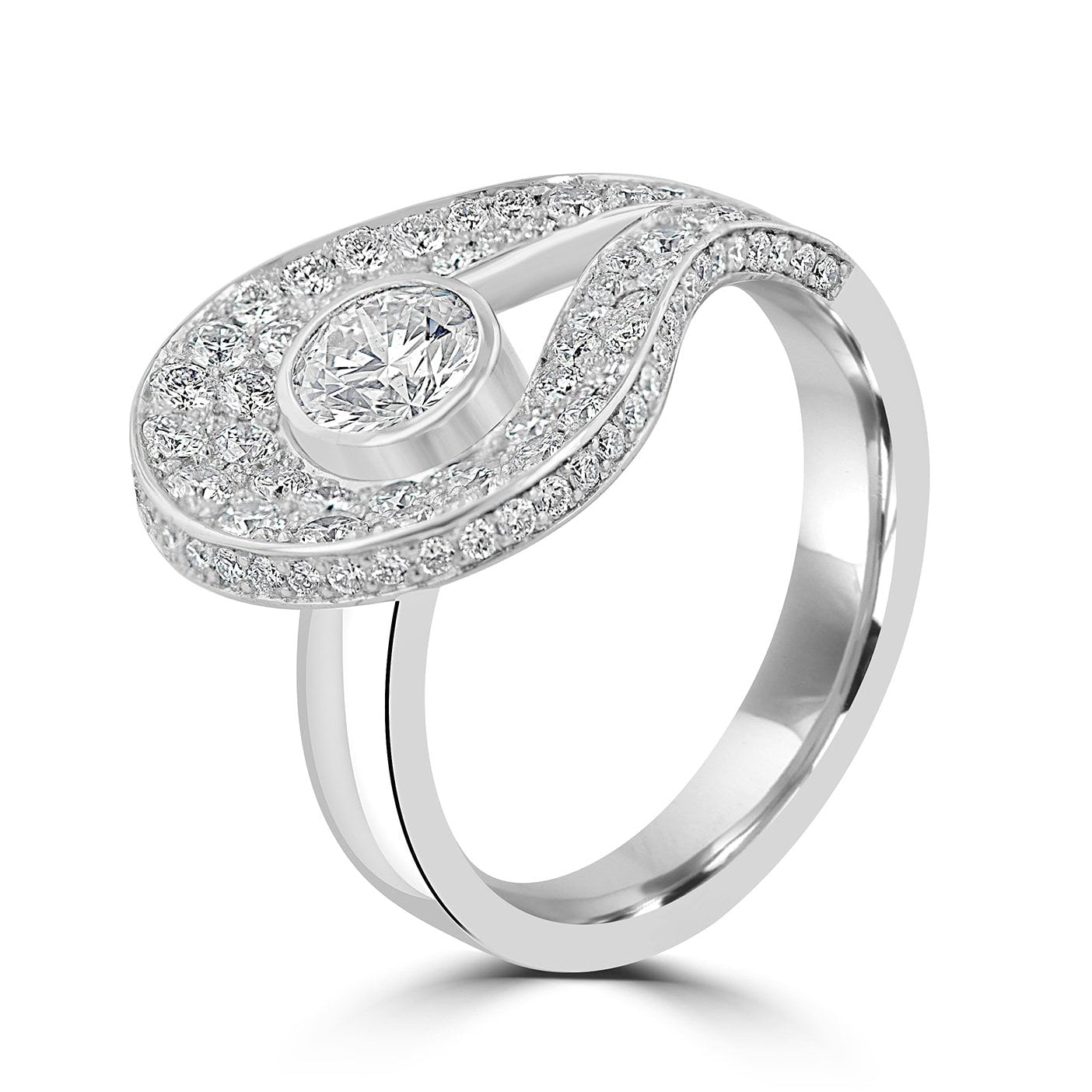 Ansa - A Stunningly Unique Platinum and Diamond Loop Dress Ring