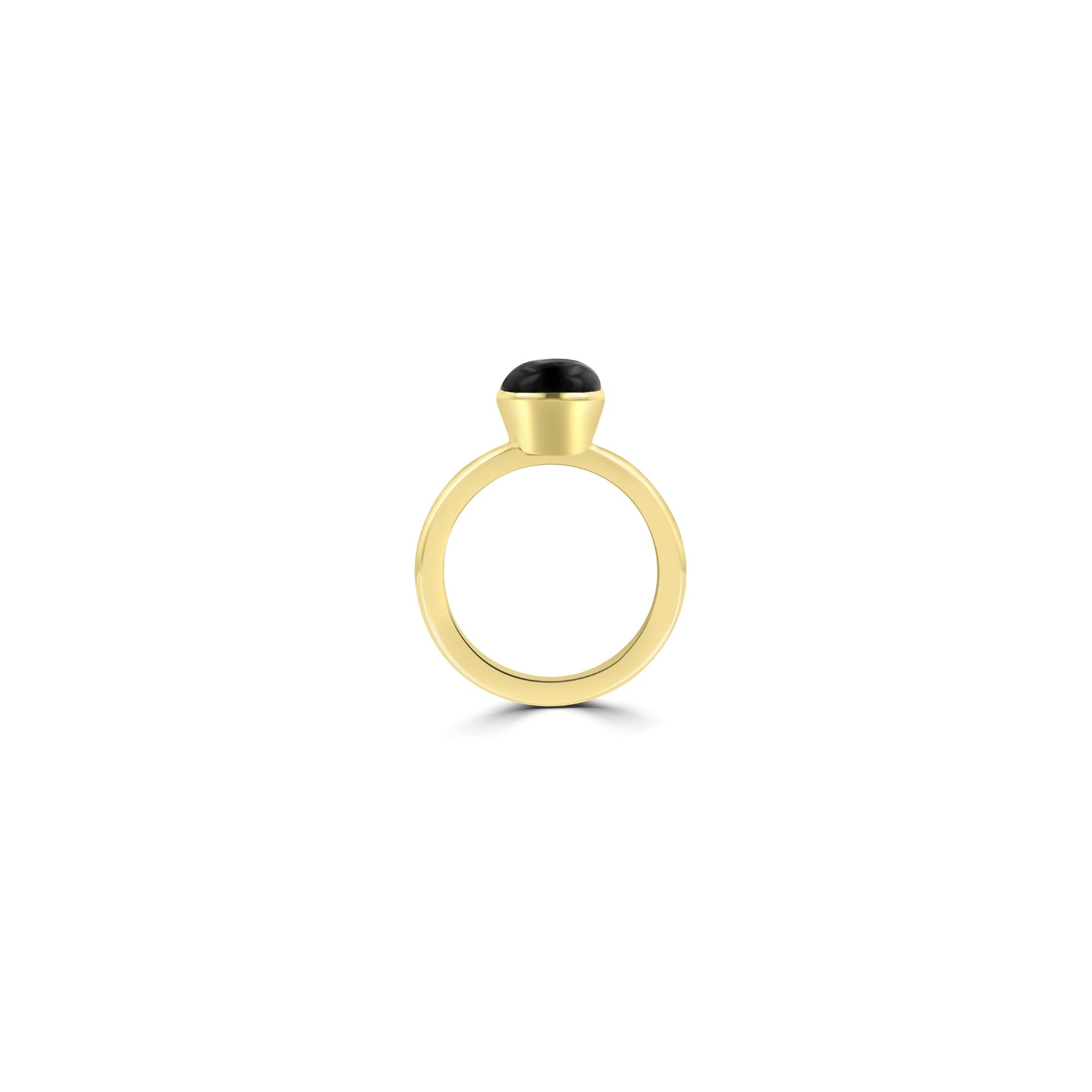 9ct Yellow Gold Stud Stacking Ring With Oval Cabochon Garnet