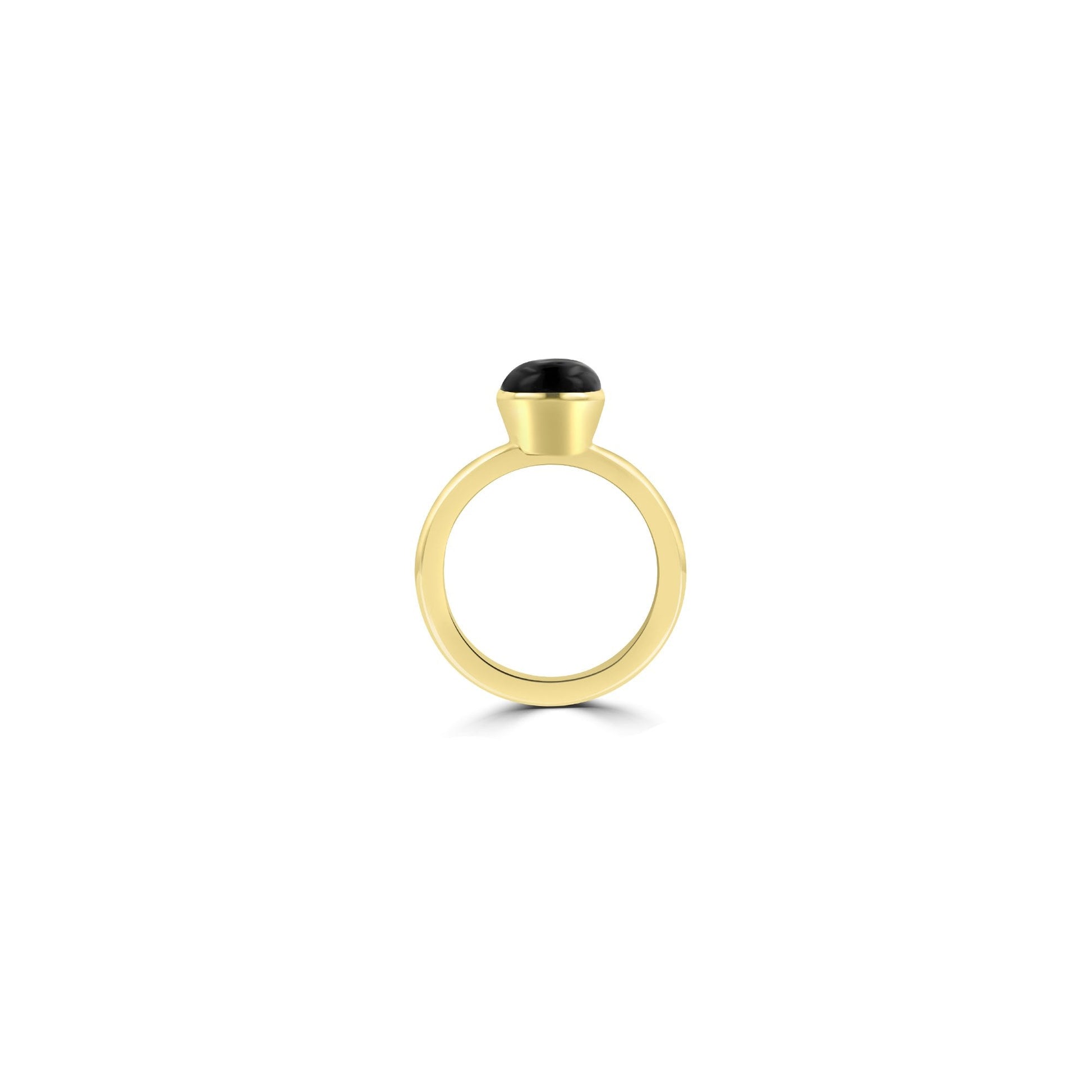 9ct Yellow Gold Stud Stacking Ring With Oval Cabochon Garnet