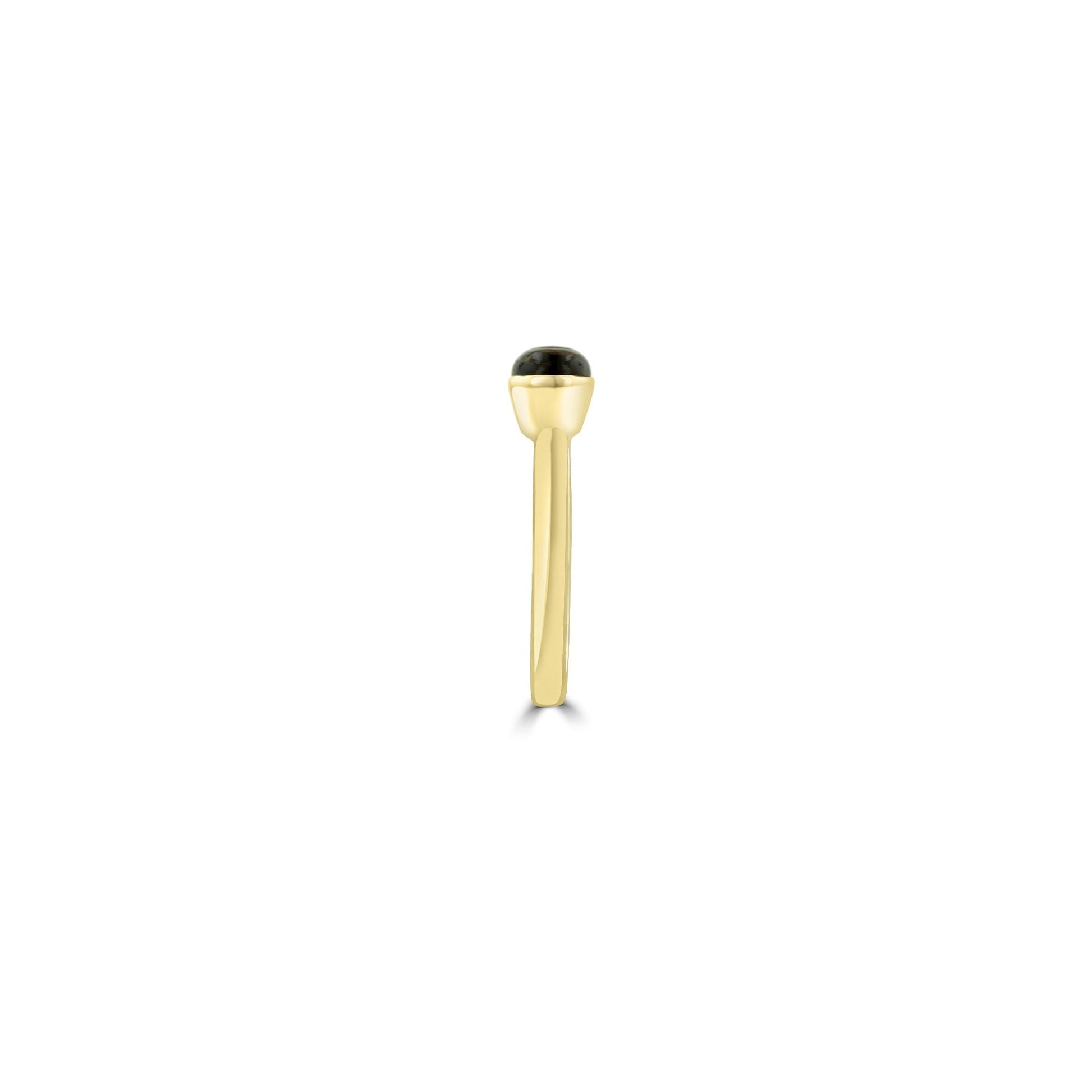 9ct Yellow Gold Stud Stacking Ring With Oval Cabochon Garnet