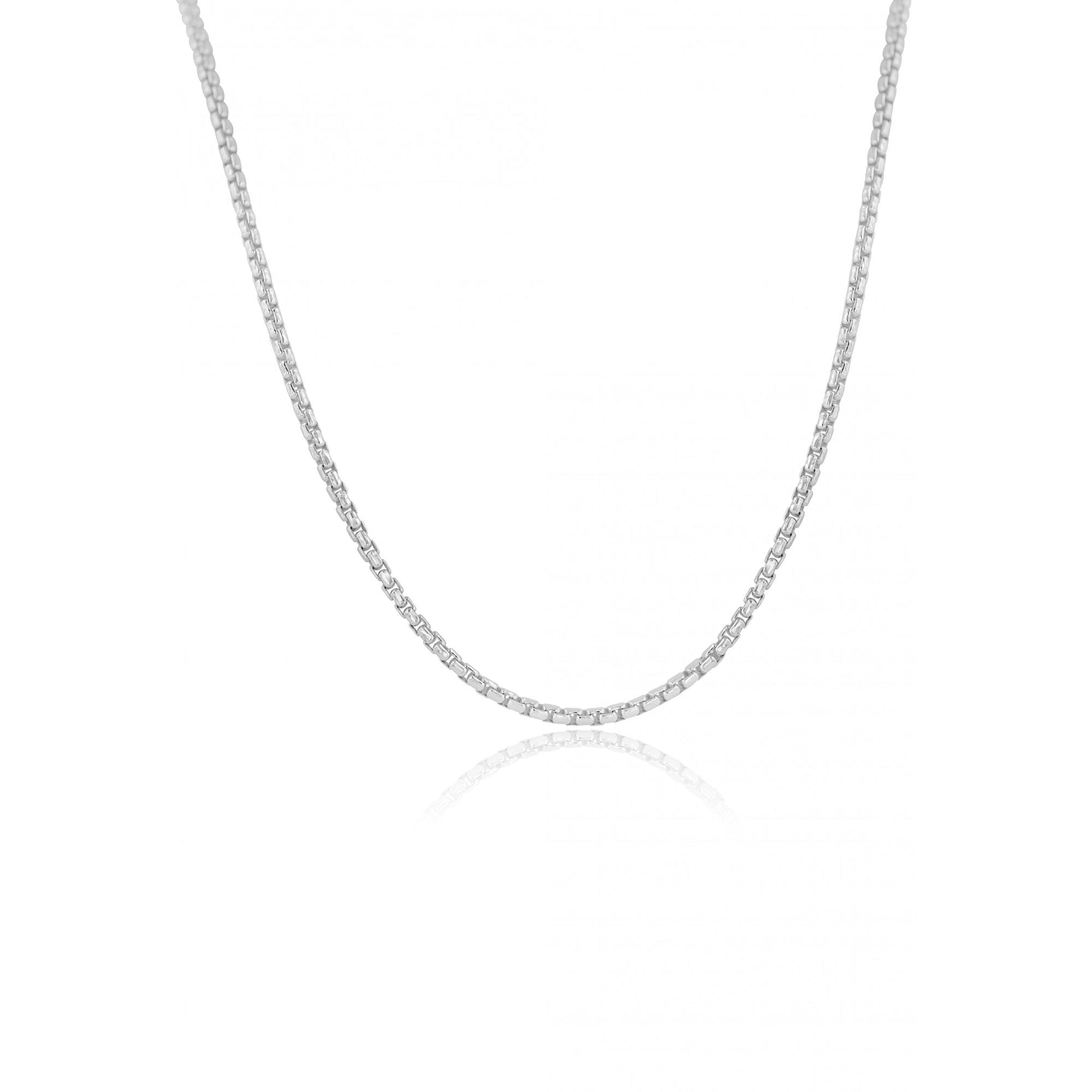 20" Sterling Silver Continuous Filed Box Belcher Chain