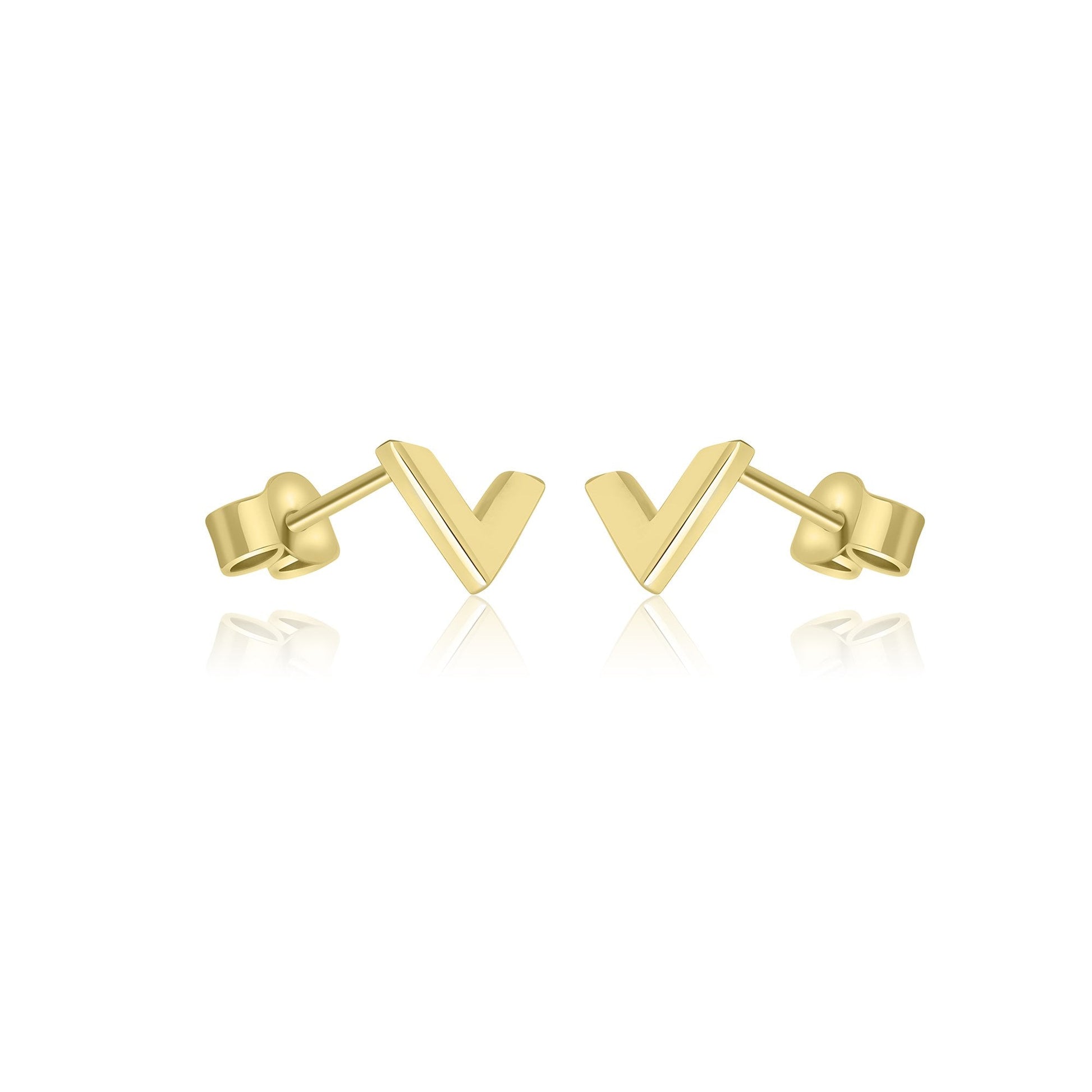 Avanti Gold 'V' Stud Earrings
