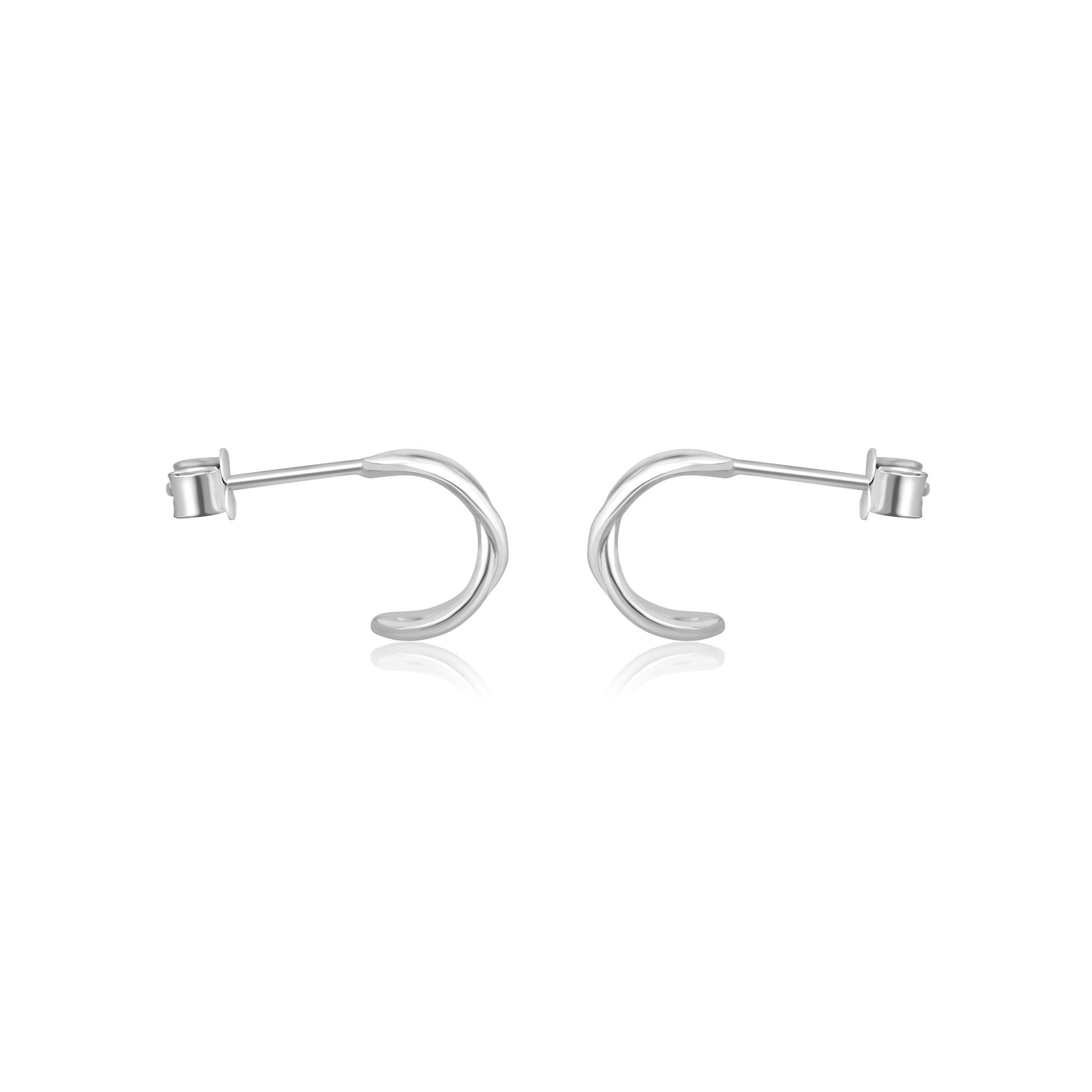 Sterling Silver Infinity Half Hoop Earrings