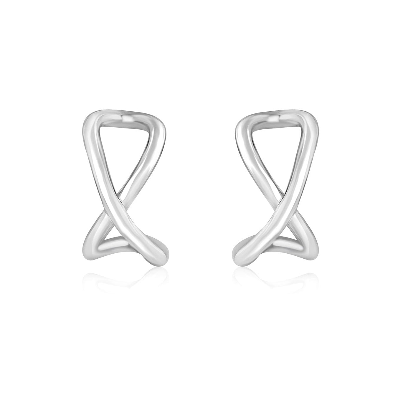 Sterling Silver Infinity Half Hoop Earrings