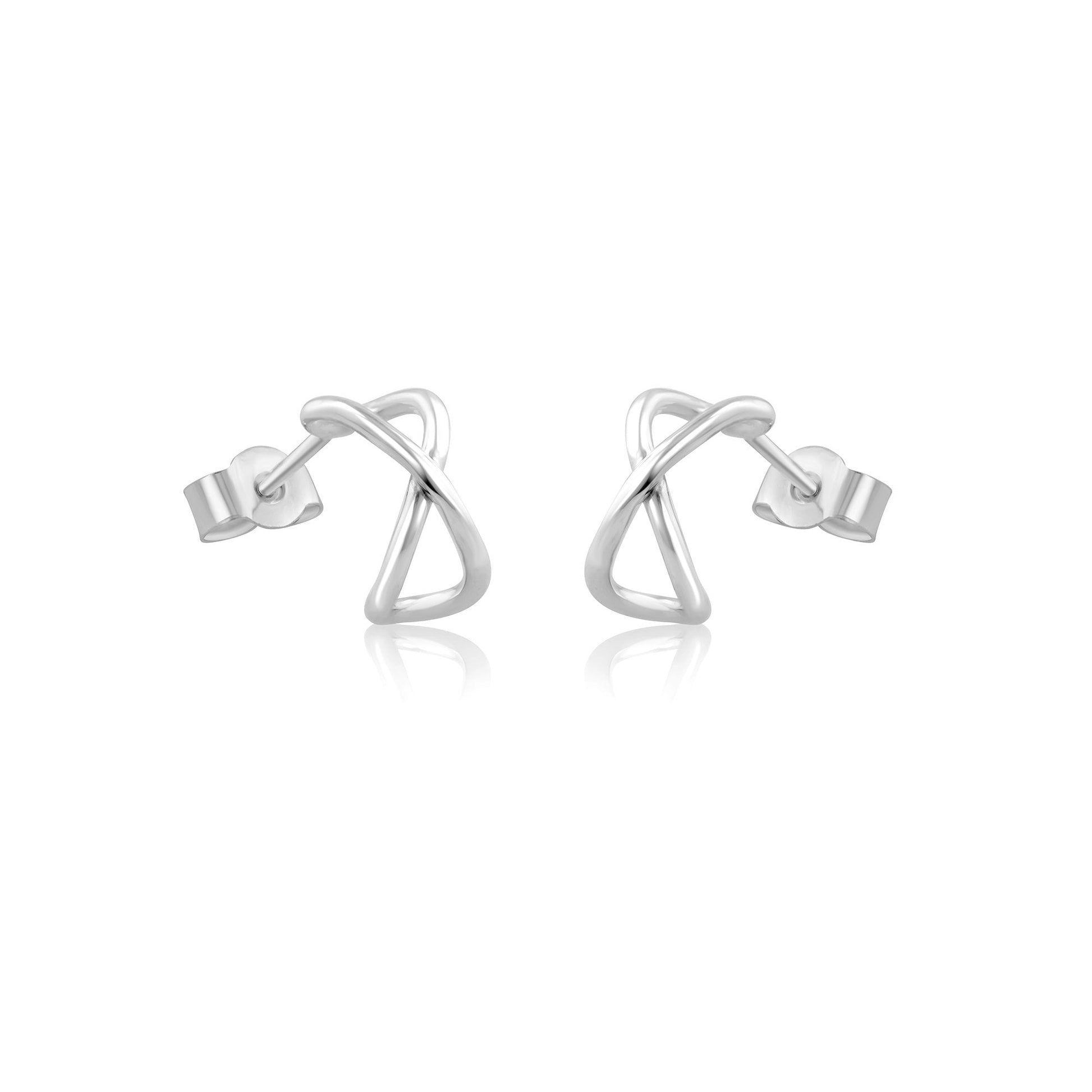 Sterling Silver Infinity Half Hoop Earrings