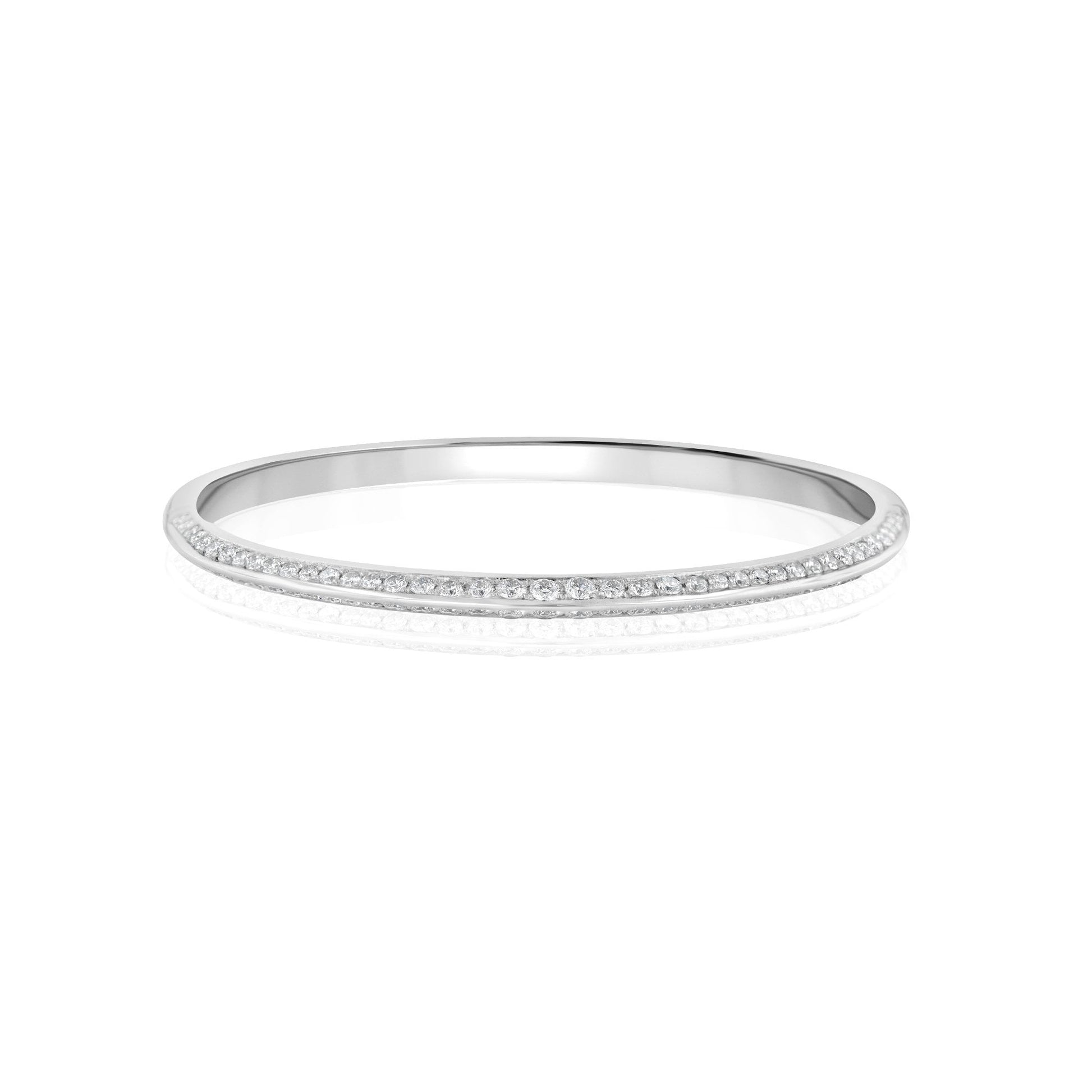 Unique 18ct White Gold Knife Edge Diamond Bangle