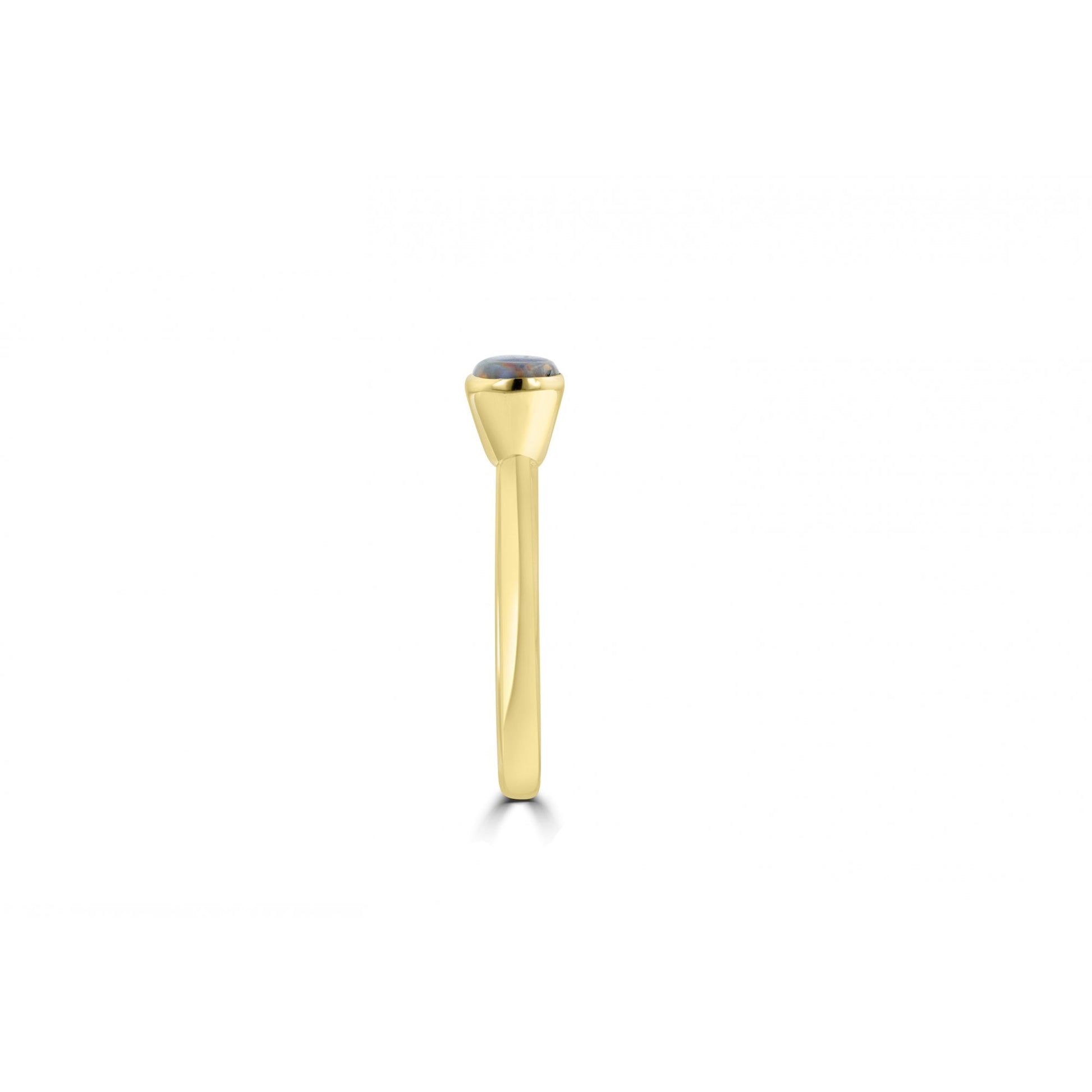 9ct Yellow Gold Stud Stacking Ring With Oval Cabochon Opal
