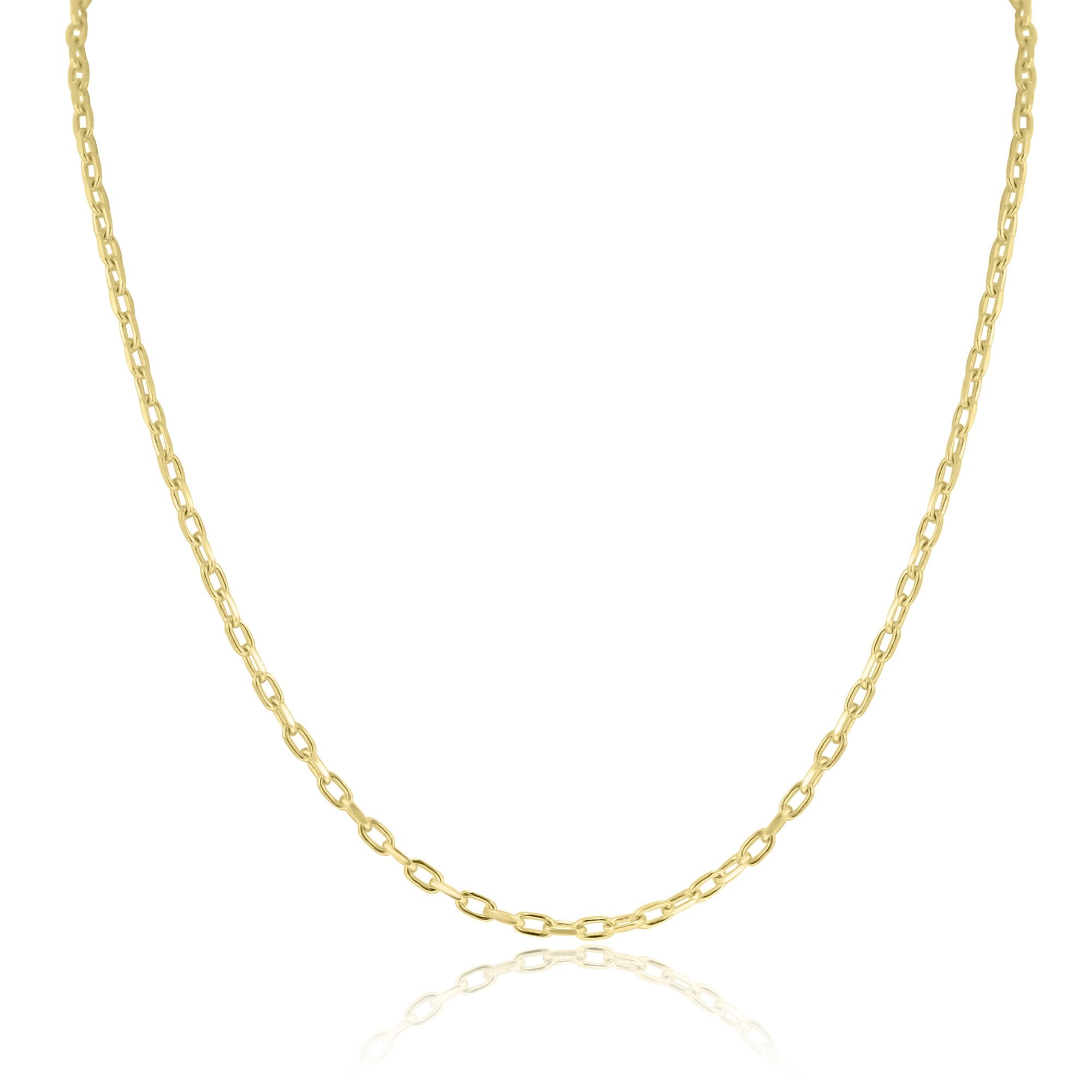 18" 9ct Yellow Gold Filed Trace Stacking Chain