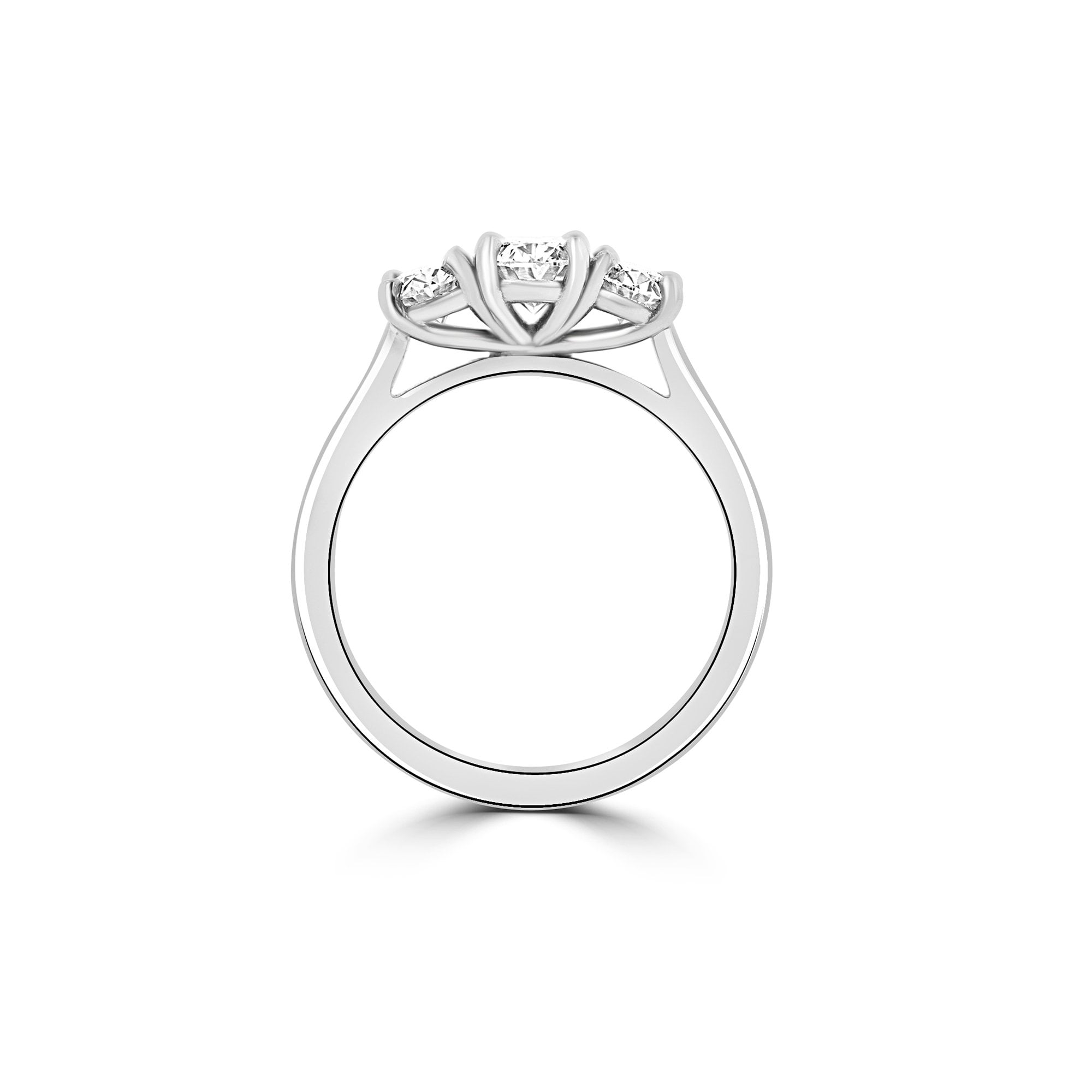 Platinum 1.50ct Oval Three Stone Lab Grown Diamond Ring