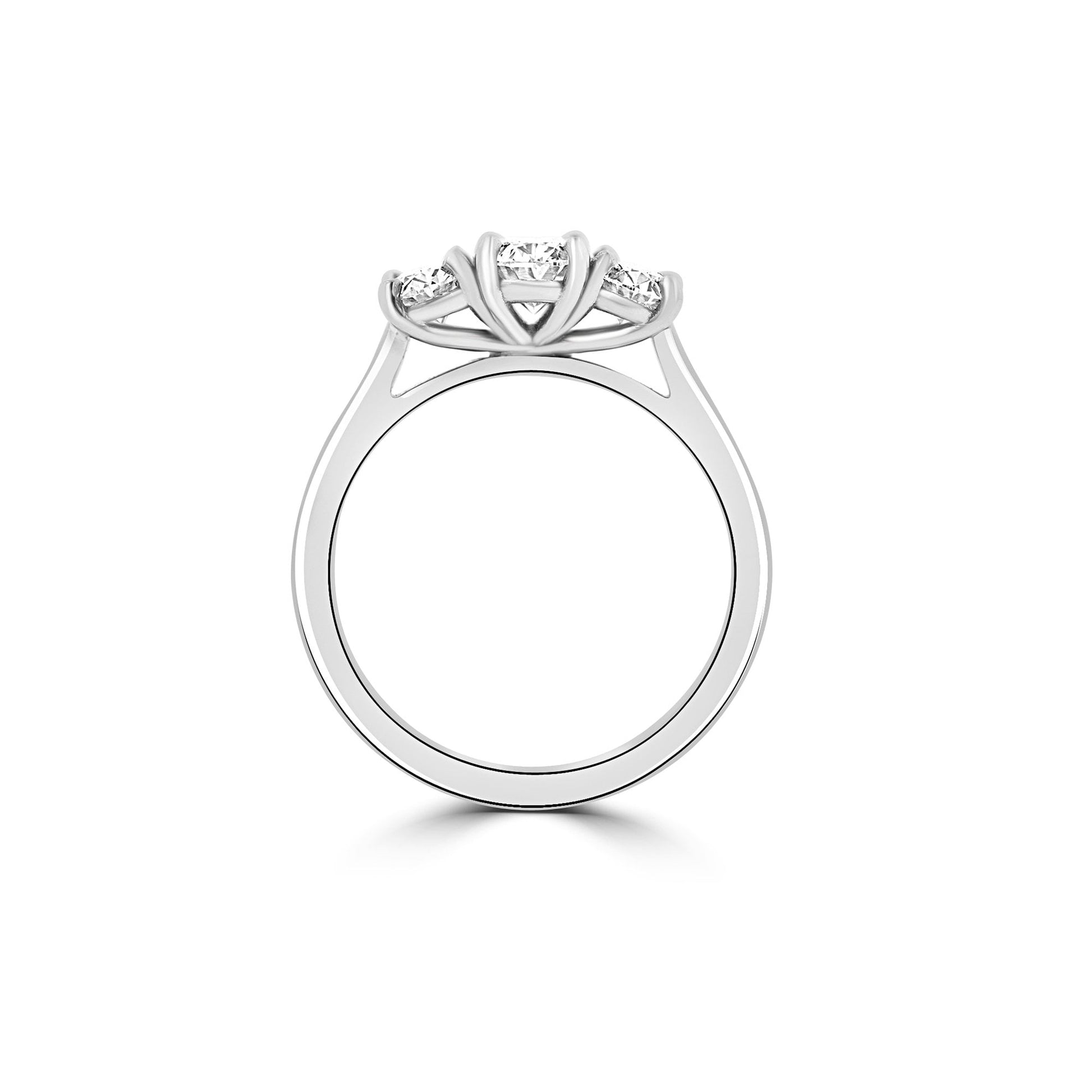 Platinum 1.50ct Oval Three Stone Lab Grown Diamond Ring