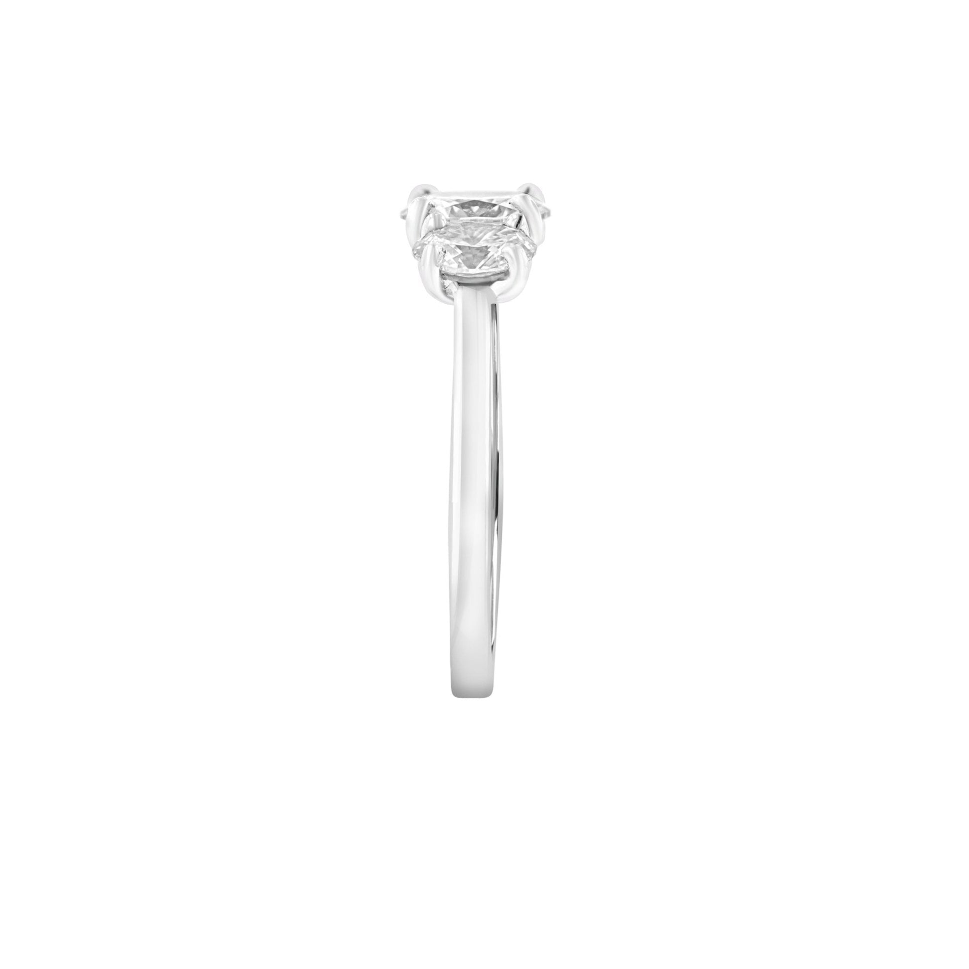 Platinum 1.50ct Oval Three Stone Lab Grown Diamond Ring