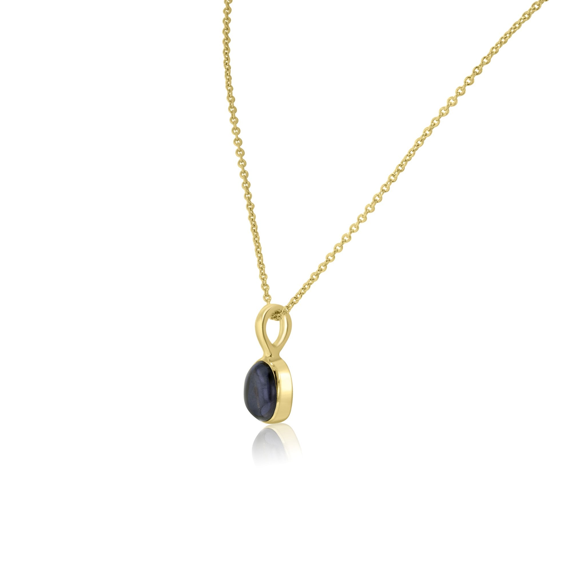 9ct Yellow Gold Necklace With Oval Cabochon Iolite