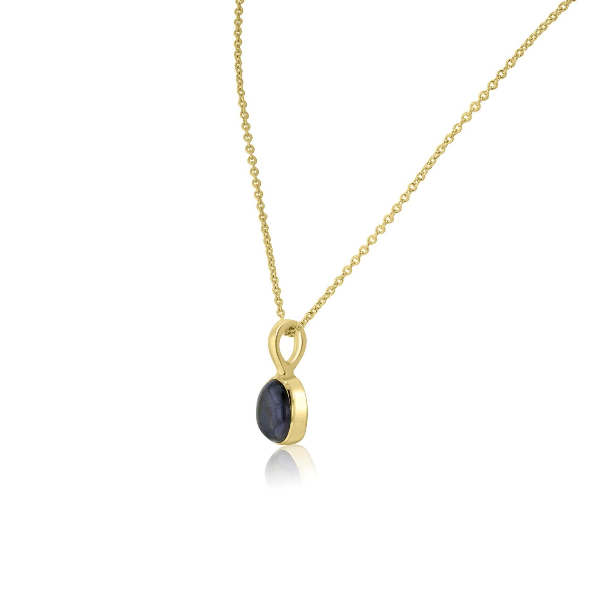 9ct Yellow Gold Necklace With Oval Cabochon Iolite