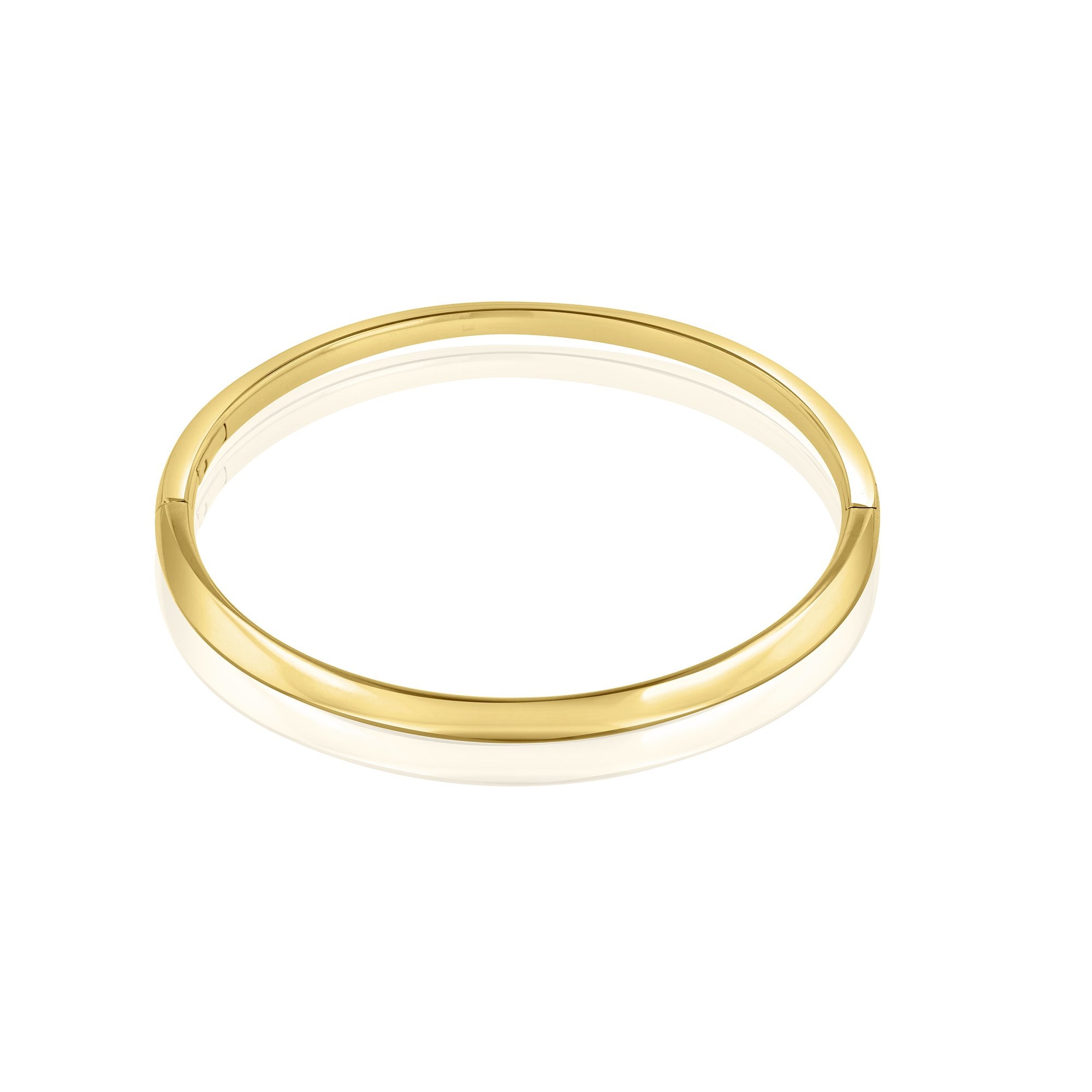 9ct Yellow Gold Knife Edge Top Bangle With Concealed Hinge