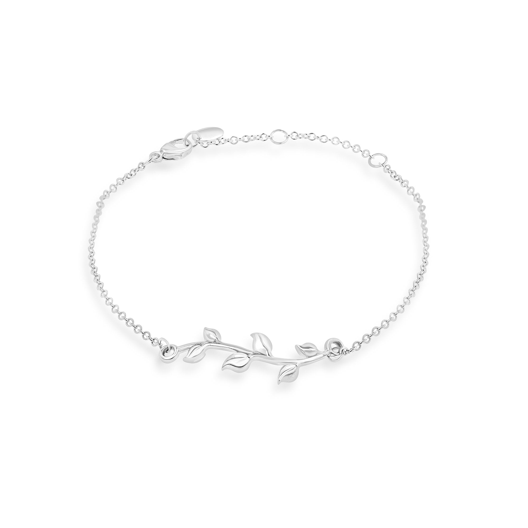 Sterling Silver Six Leaf Branch Bracelet